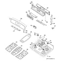 GE JGB918SEK3SS control panel & cooktop diagram
