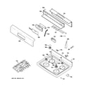GE JGBP83WEJ2WW control panel & cooktop diagram