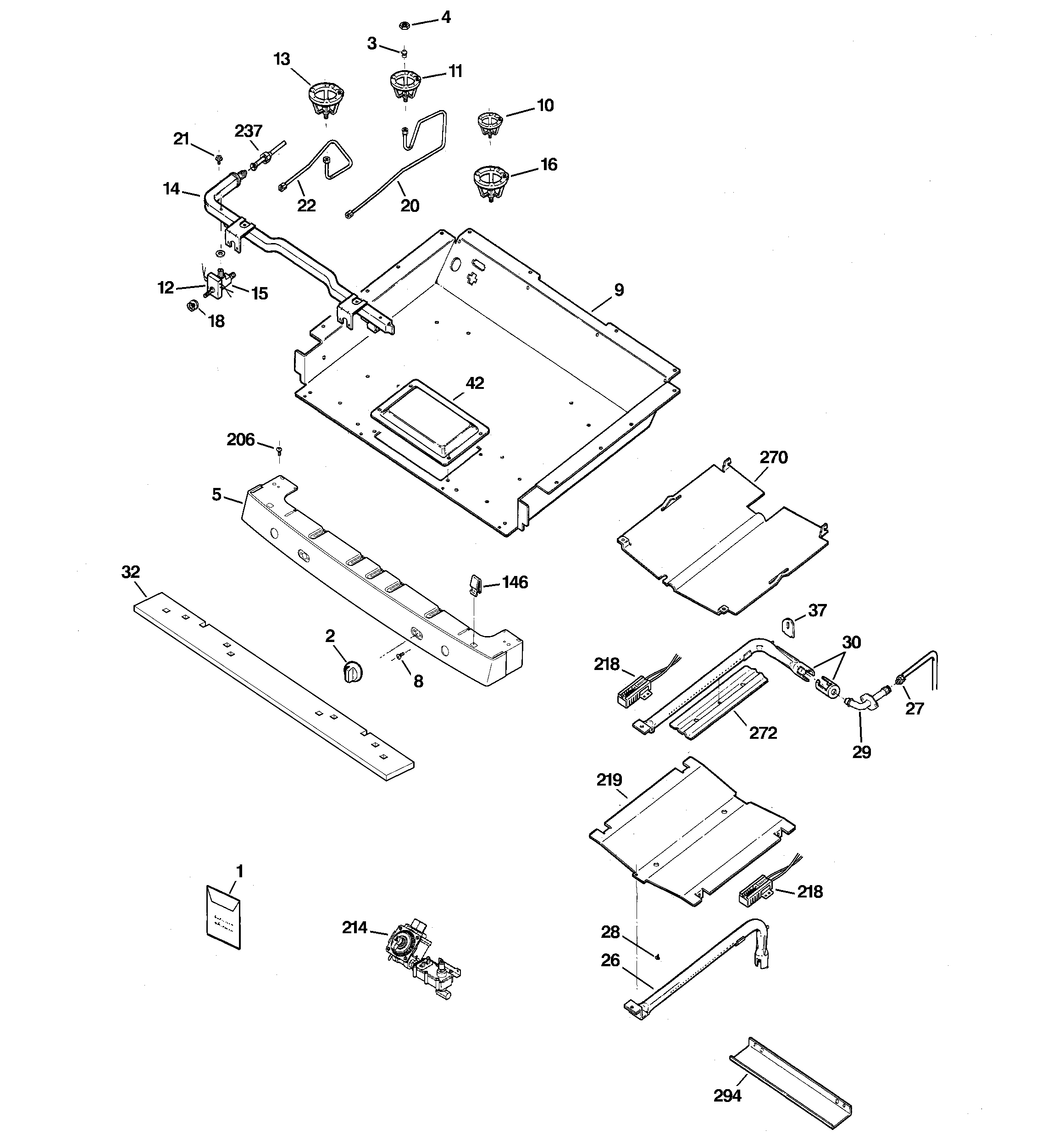 GE JGBP83SEJ2SS gas & burner parts diagram