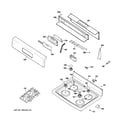 GE JGBP85BEJ2BB control panel & cooktop diagram