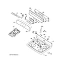 GE JGBP85SEJ2SS control panel & cooktop diagram