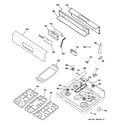 GE JGBP86SEK2SS control panel & cooktop diagram