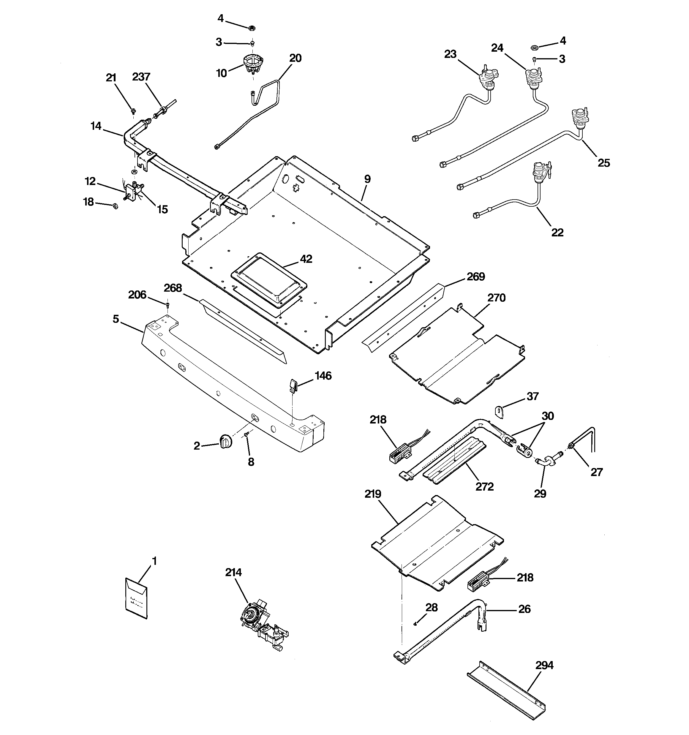 GE JGBP87BEK3BB gas & burner parts diagram