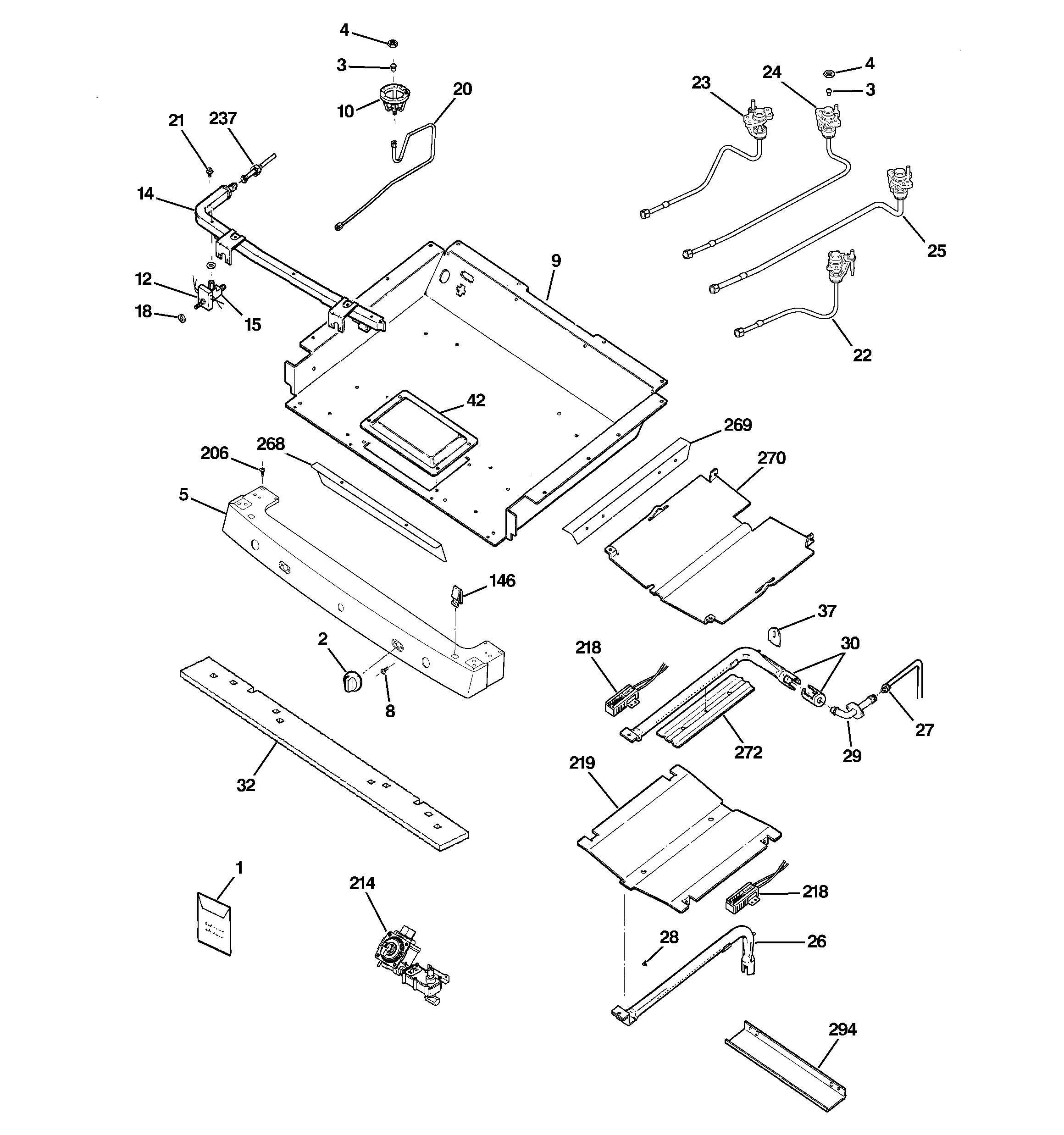 GE JGBP88SEK3SS gas & burner parts diagram
