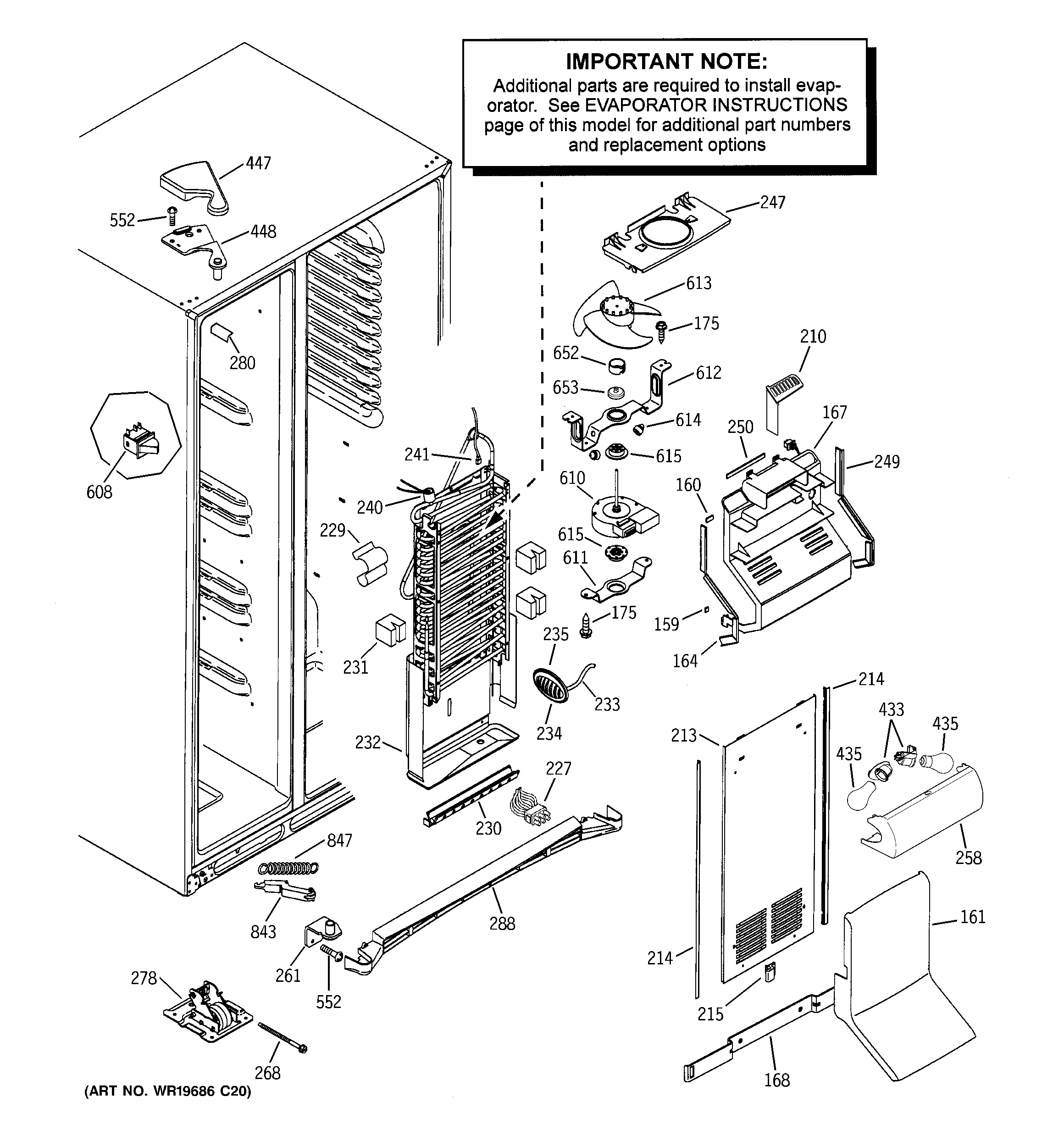 GE PSG27NGSBFWW freezer section diagram