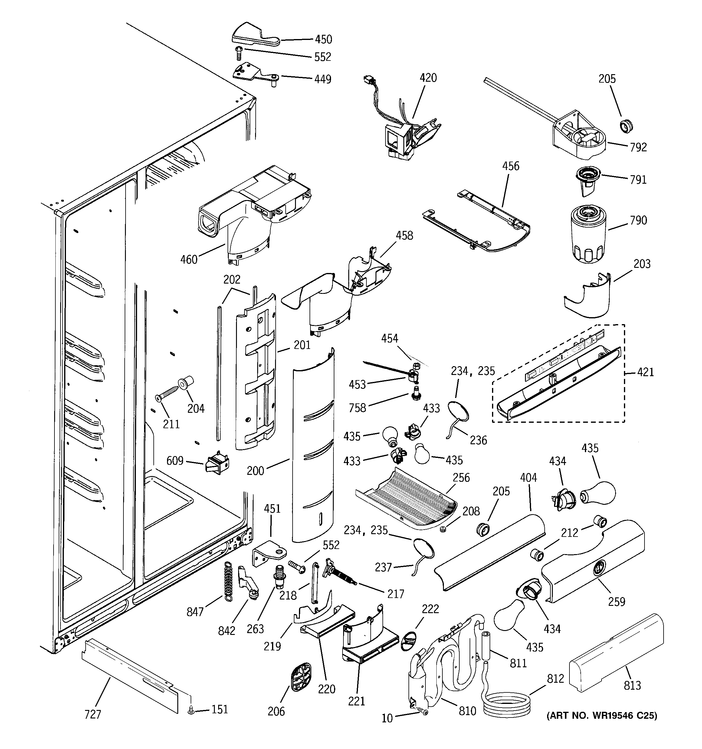 GE PWT26SGRESS fresh food section diagram