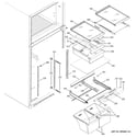 GE ETL18XBPERBS fresh food shelves diagram