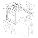 GE GSD6860J10SS escutcheon & door assembly diagram