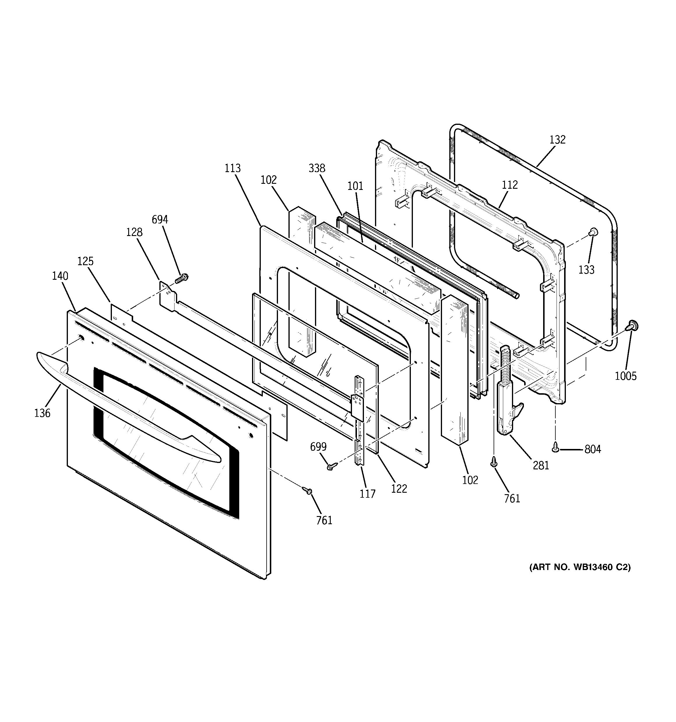 GE JCT915SK3SS door diagram