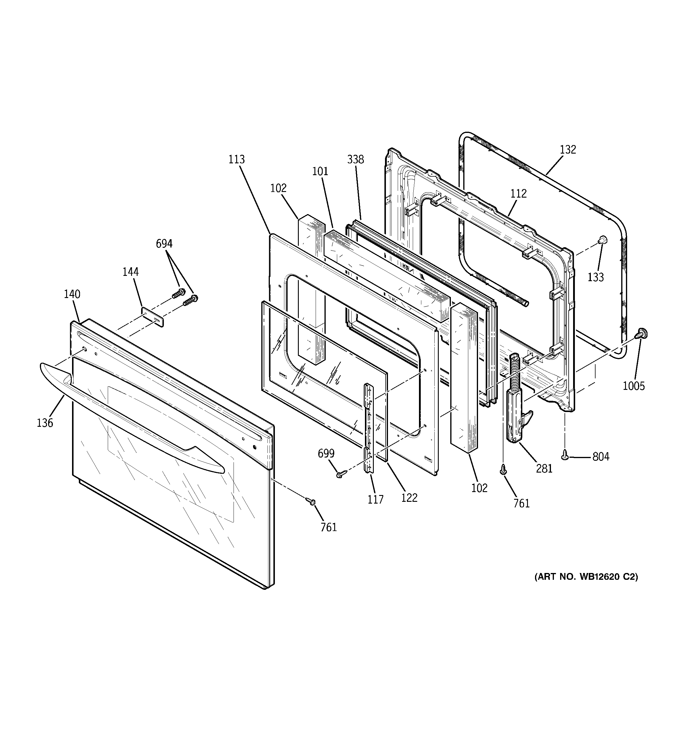 GE JCS968BK1BB door diagram