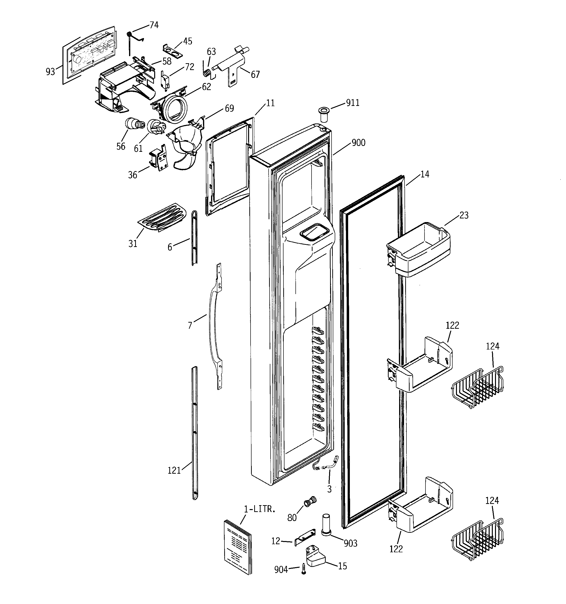 Hotpoint HSK29MGMKCCC freezer door diagram