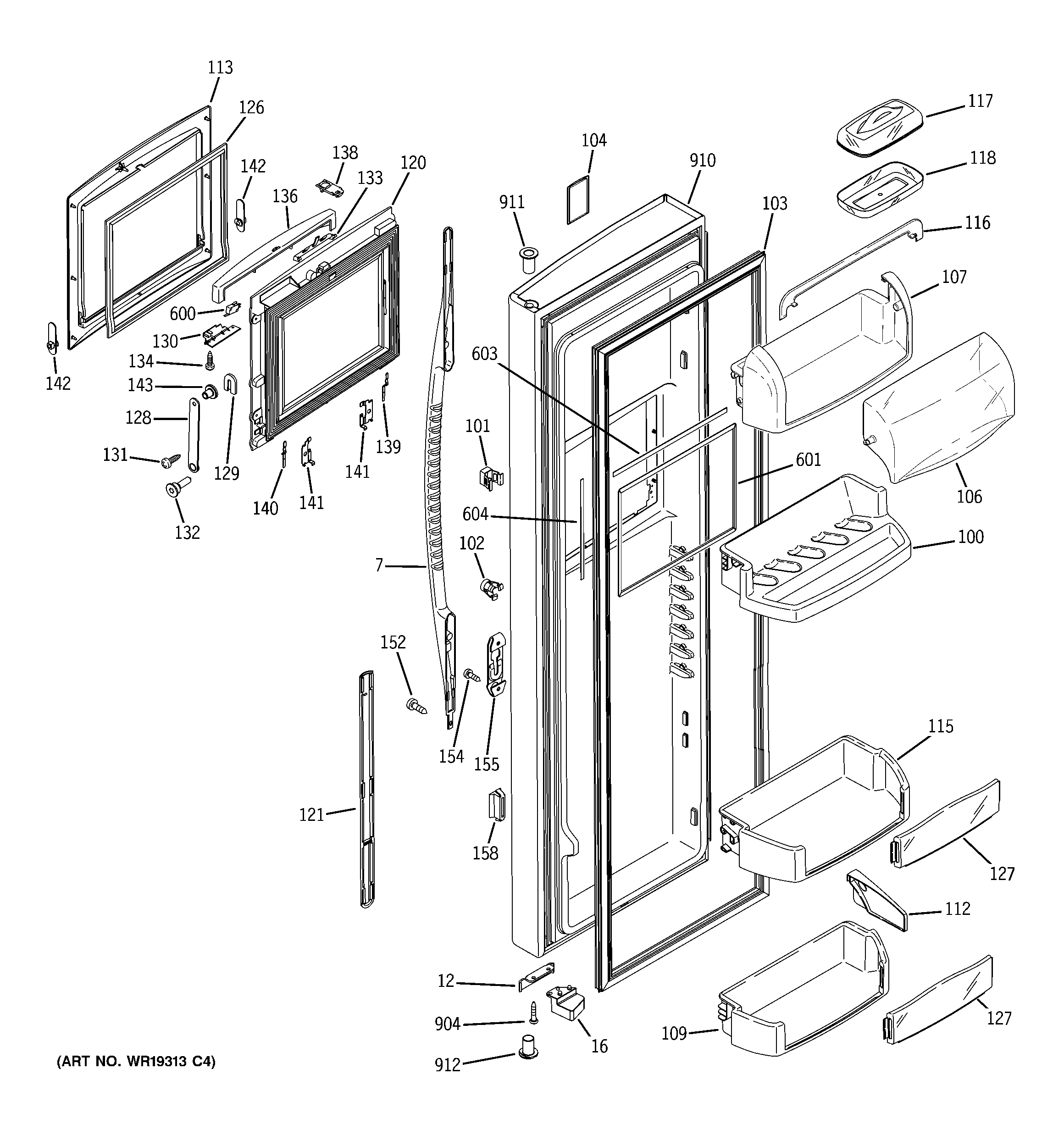 RCA RSK27NHMKCCC fresh food door diagram