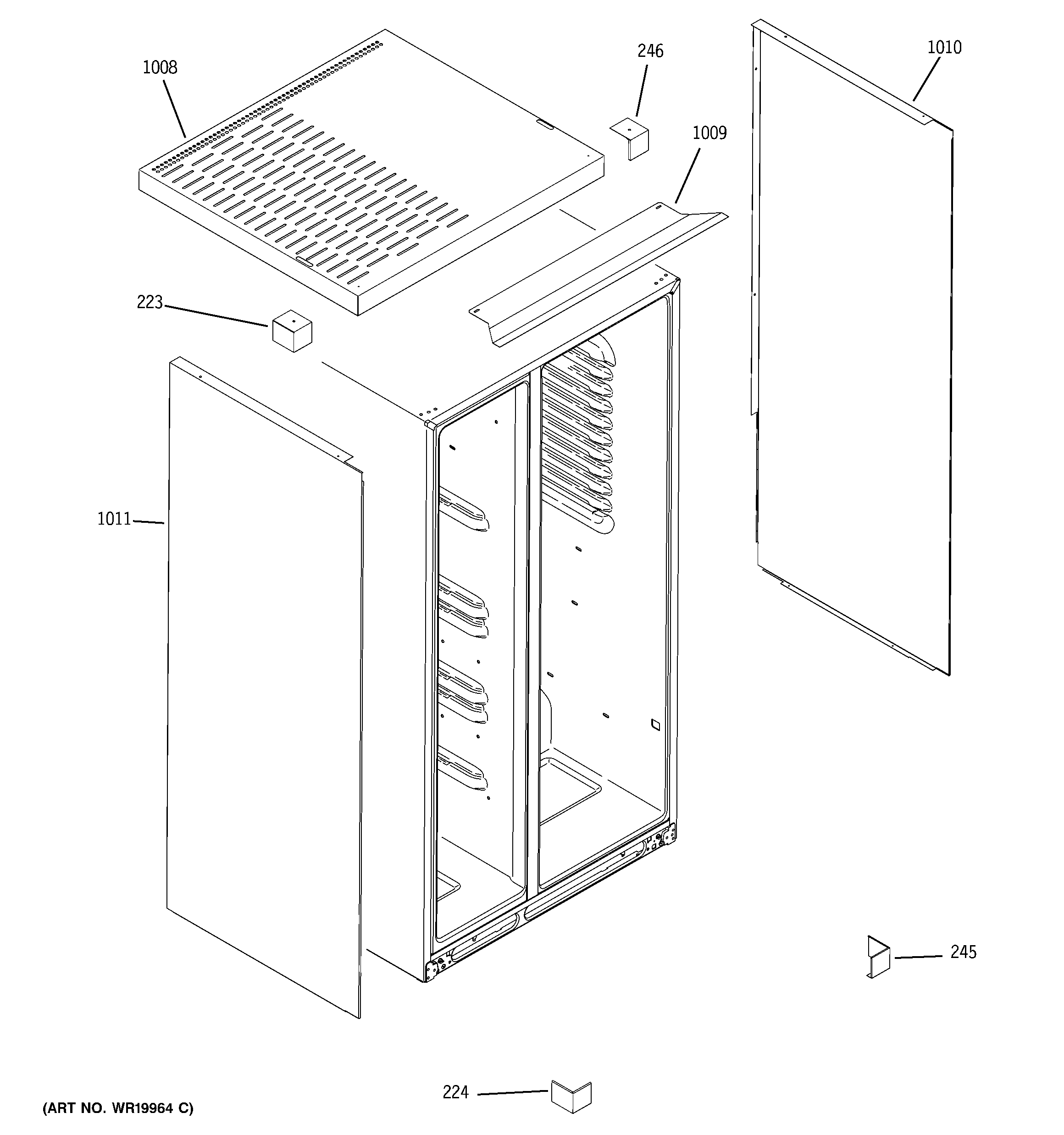 GE ZSG27SGSBSS clad components diagram