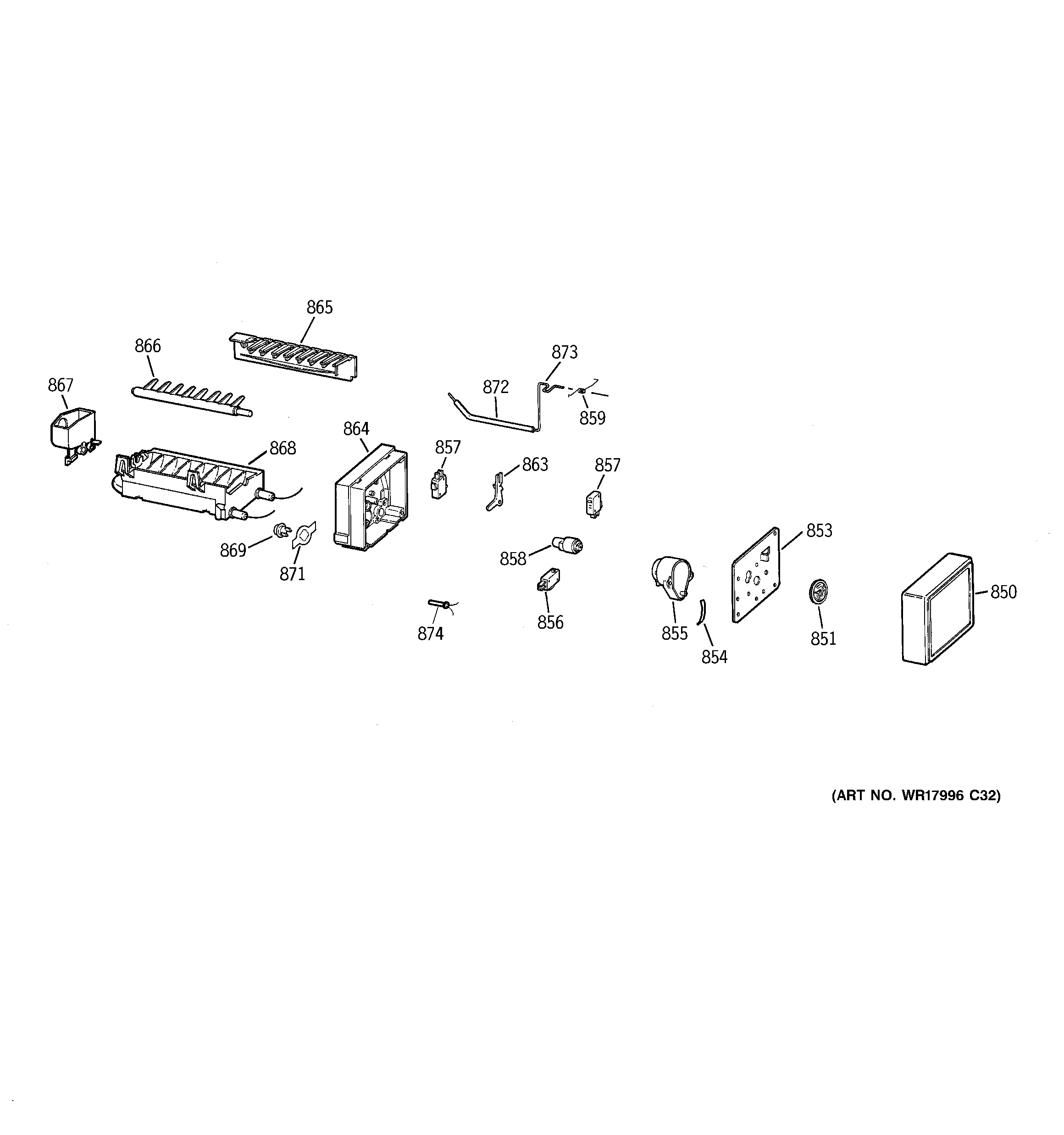 GE GTS18WCPNRCC ice maker diagram