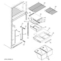 GE GTH18DCROLWW fresh food shelves diagram