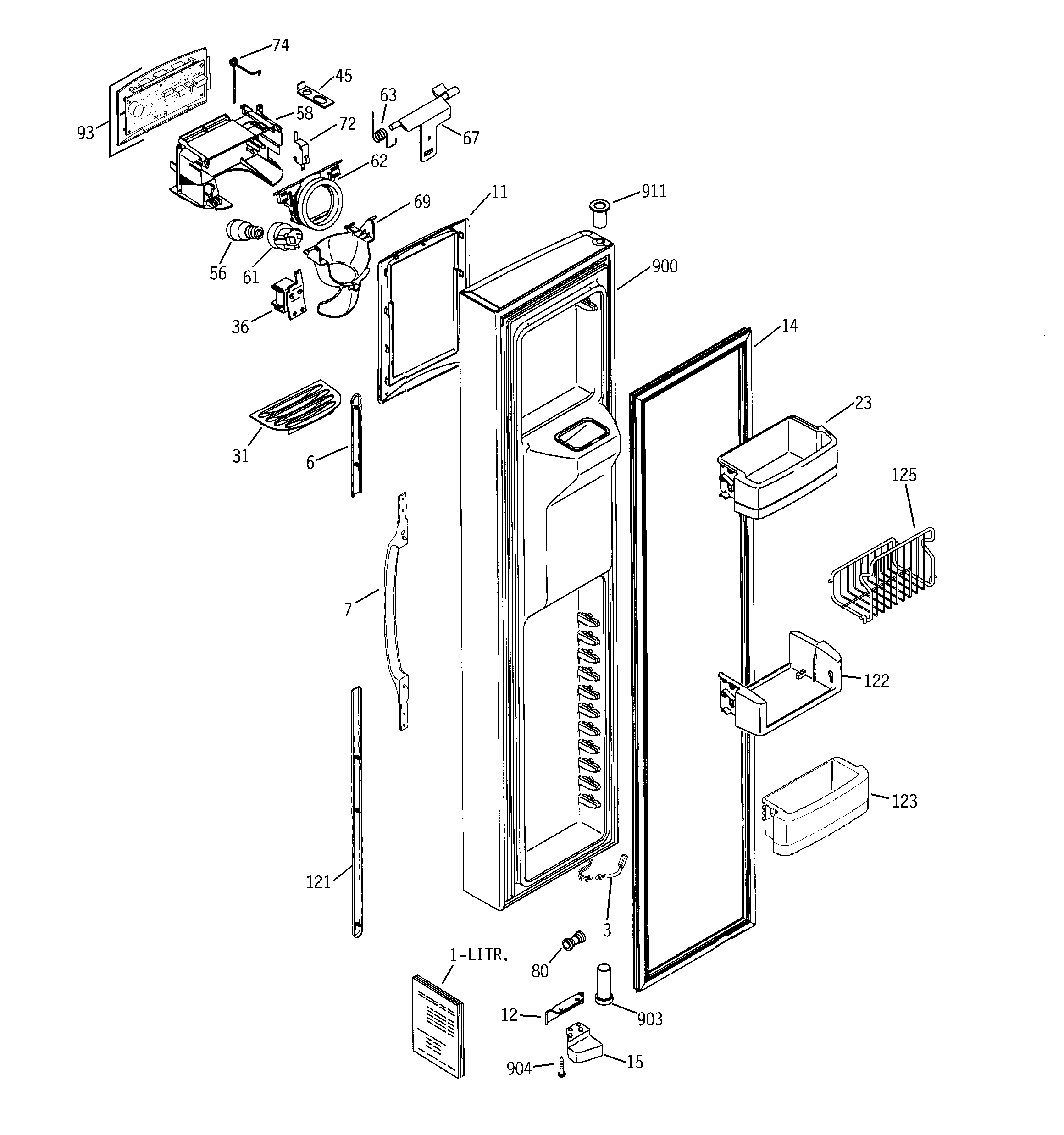 Hotpoint HSK27MGSACCC freezer door diagram