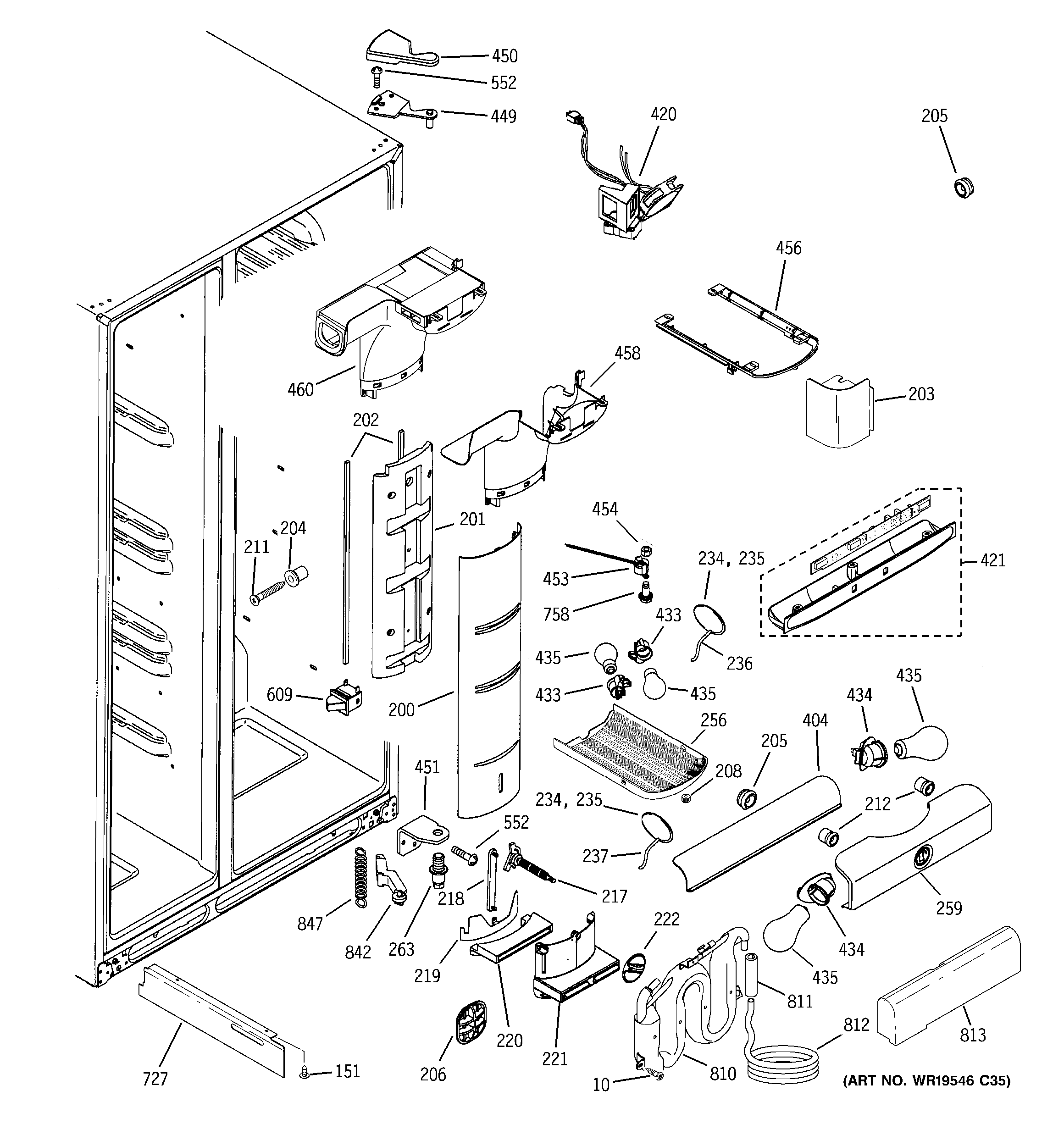 GE GIG21IESBFWW fresh food section diagram