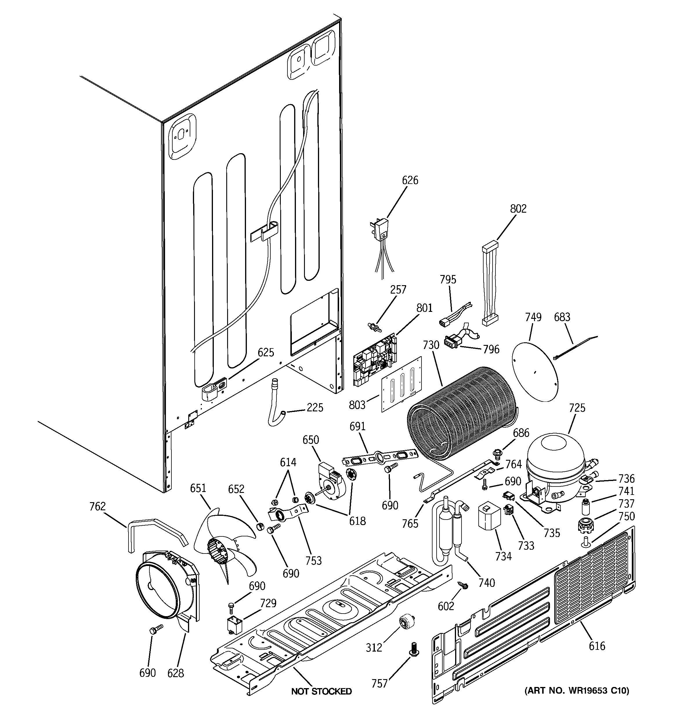 RCA RSK25LAPCCCC sealed system & mother board diagram