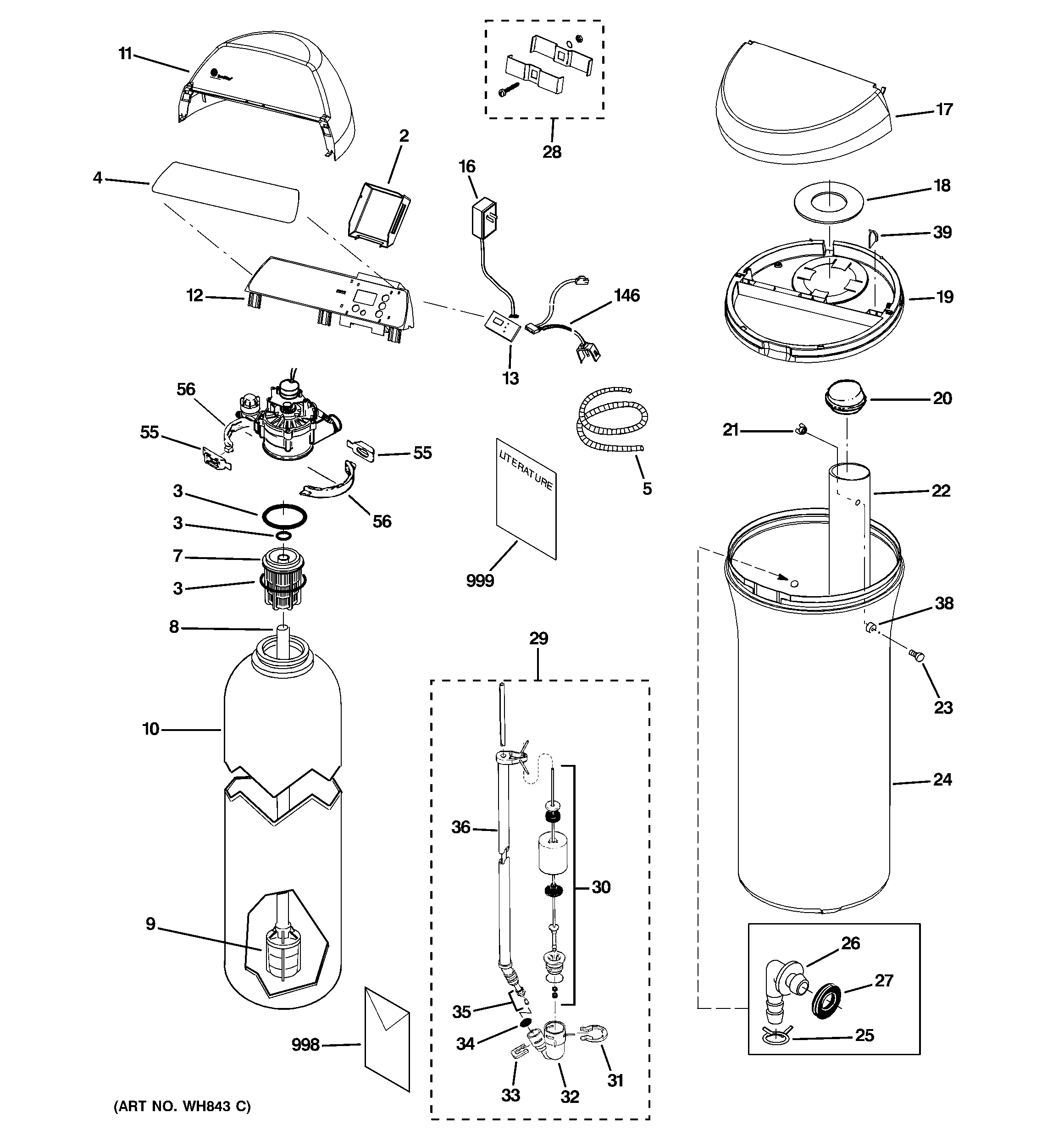 GE GXSF40H01 body parts diagram