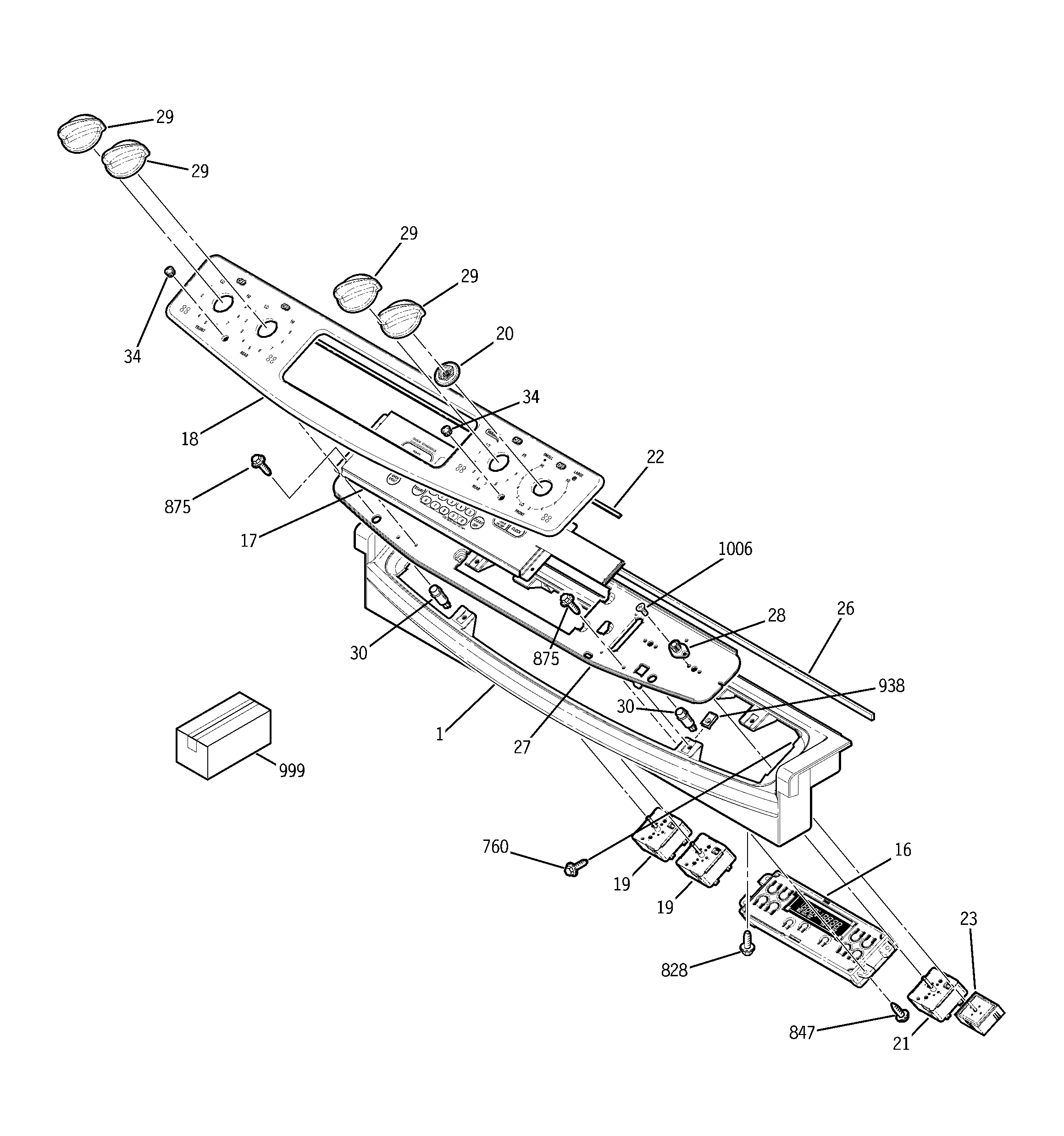 GE JD900BK1BB control panel diagram