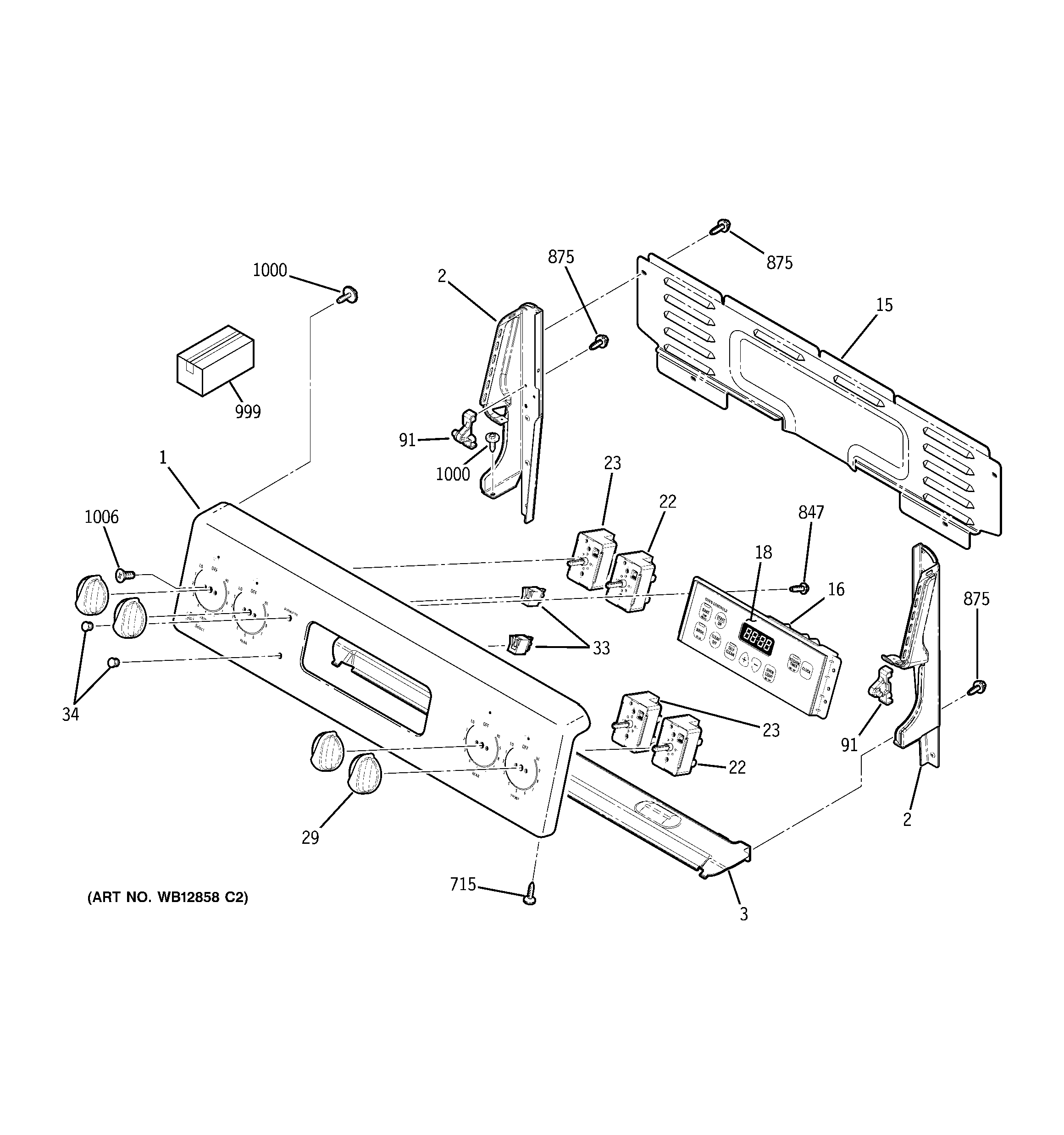 GE JBP65BK1BB control panel diagram