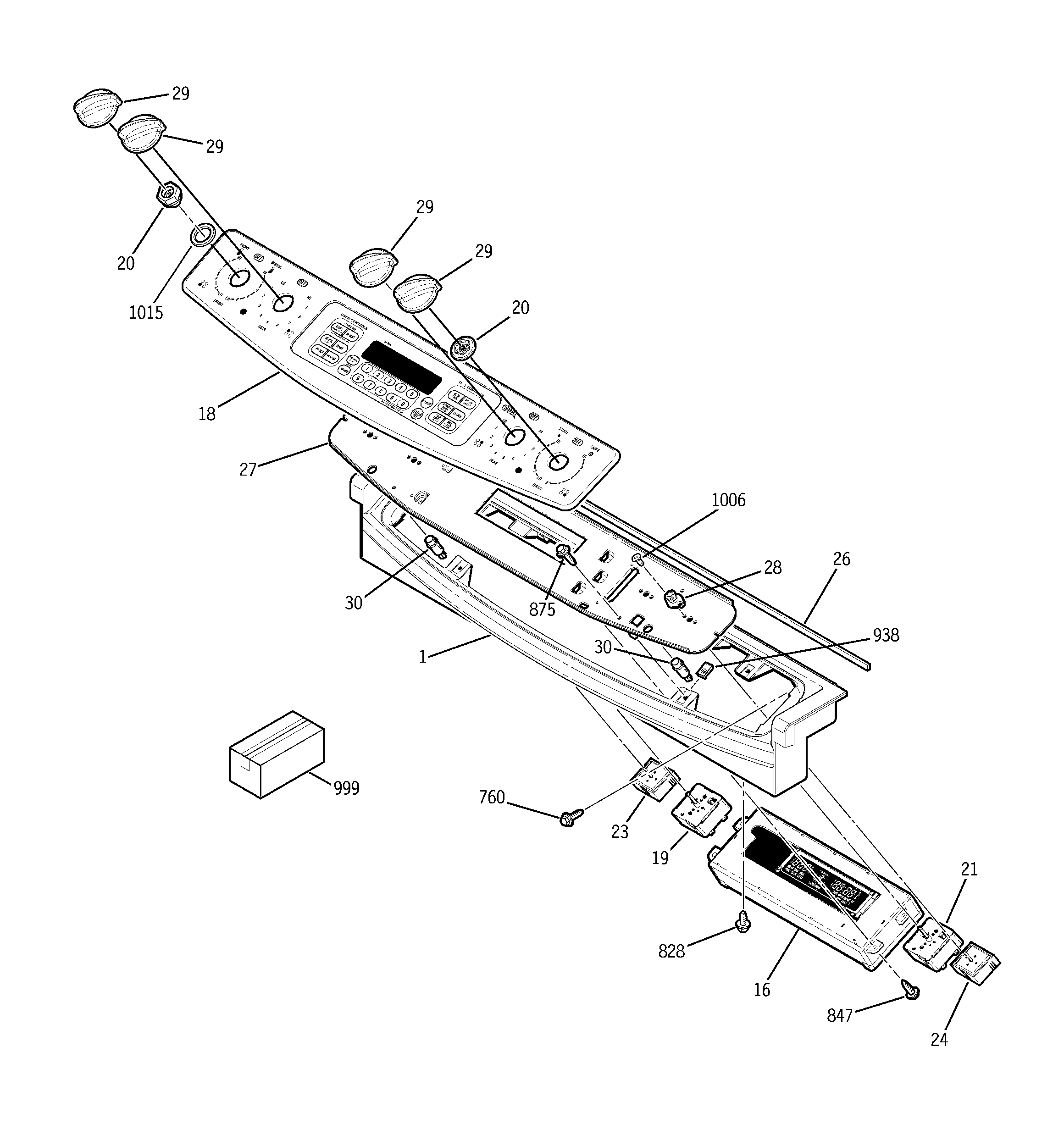 GE JD968SK1SS control panel diagram
