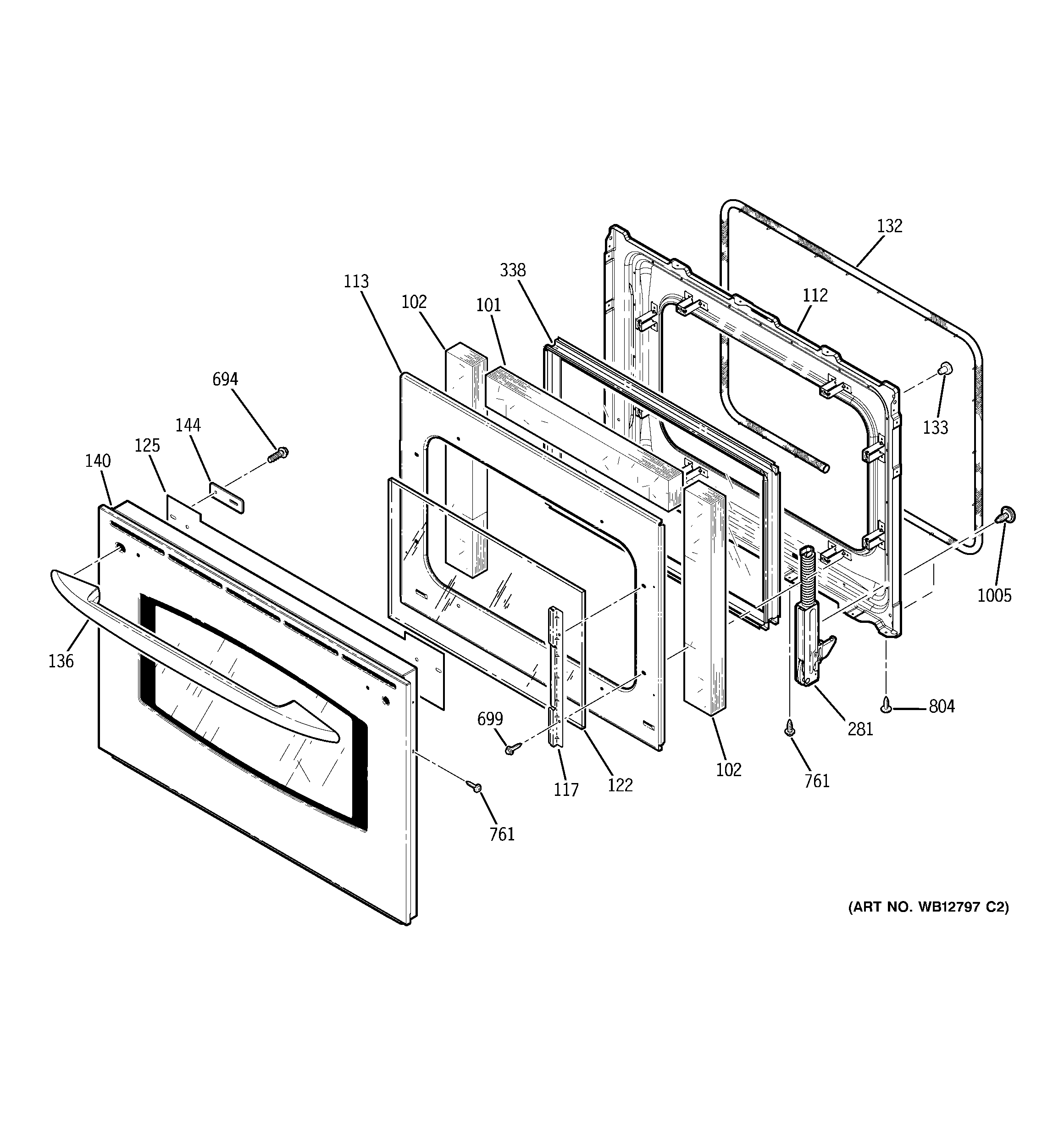 GE JD968SK1SS door diagram
