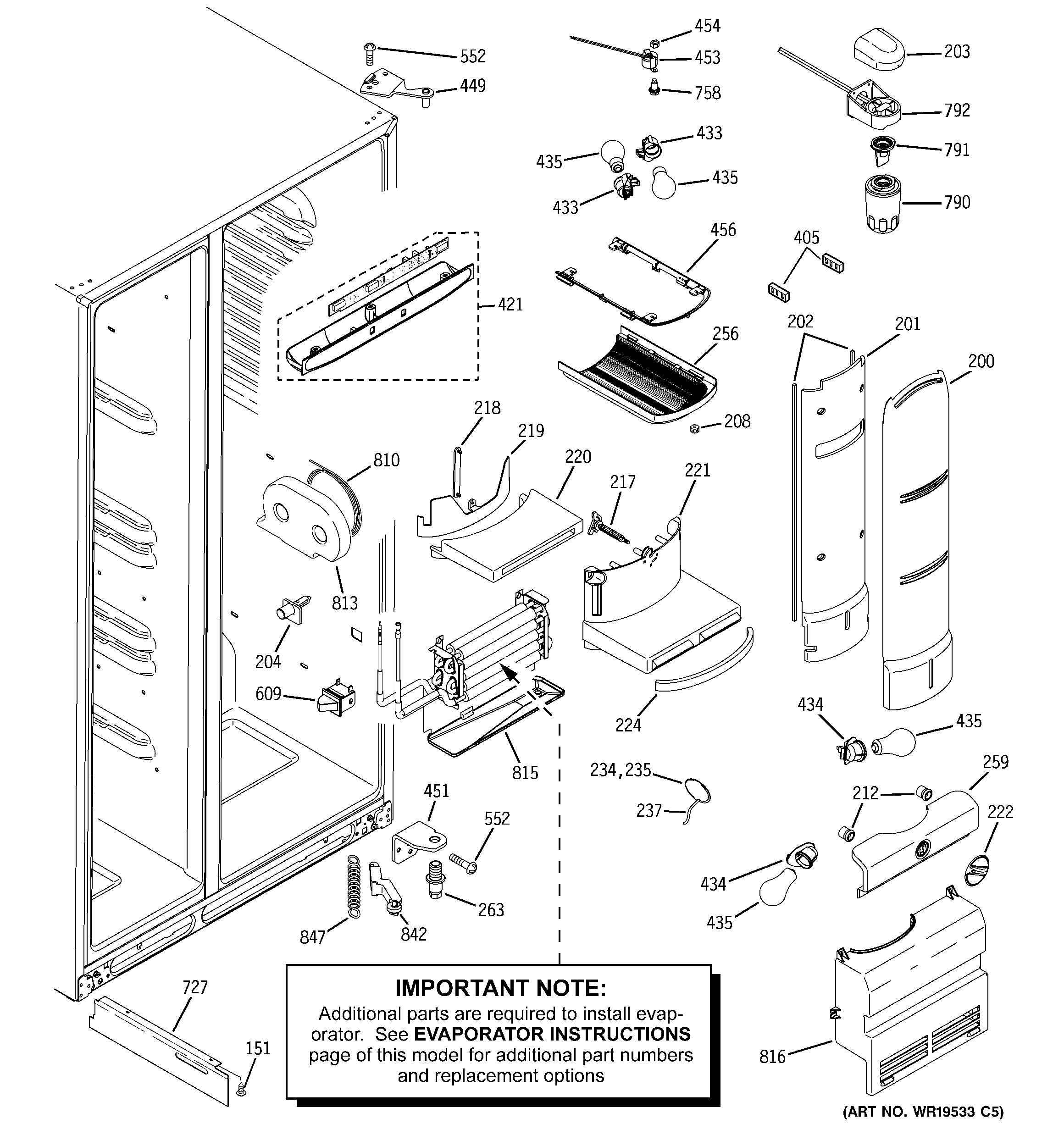 GE PSH25MSSBSV fresh food section diagram