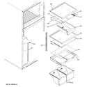 GE DTS18ICSHRWW fresh food shelves diagram