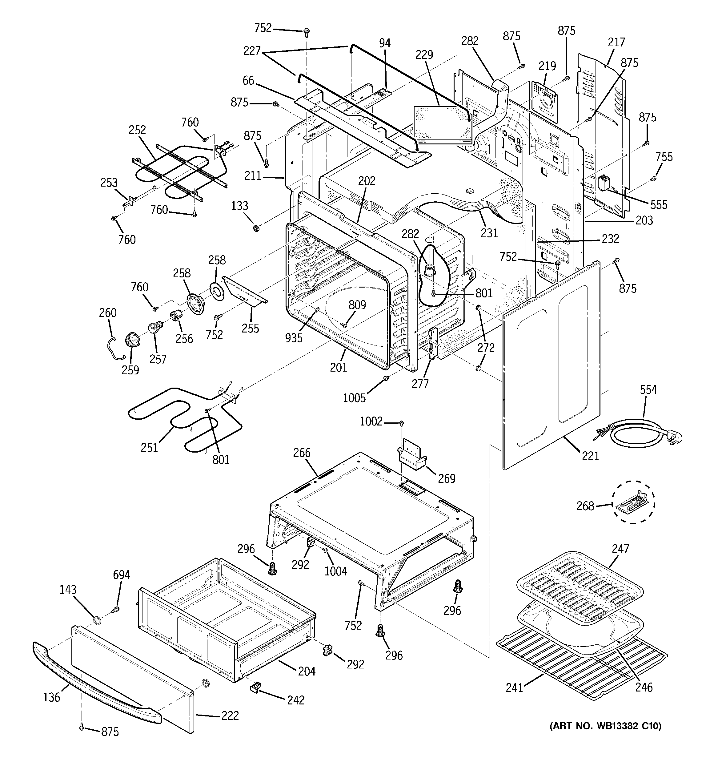 GE JCBP78SJ3SS body parts diagram
