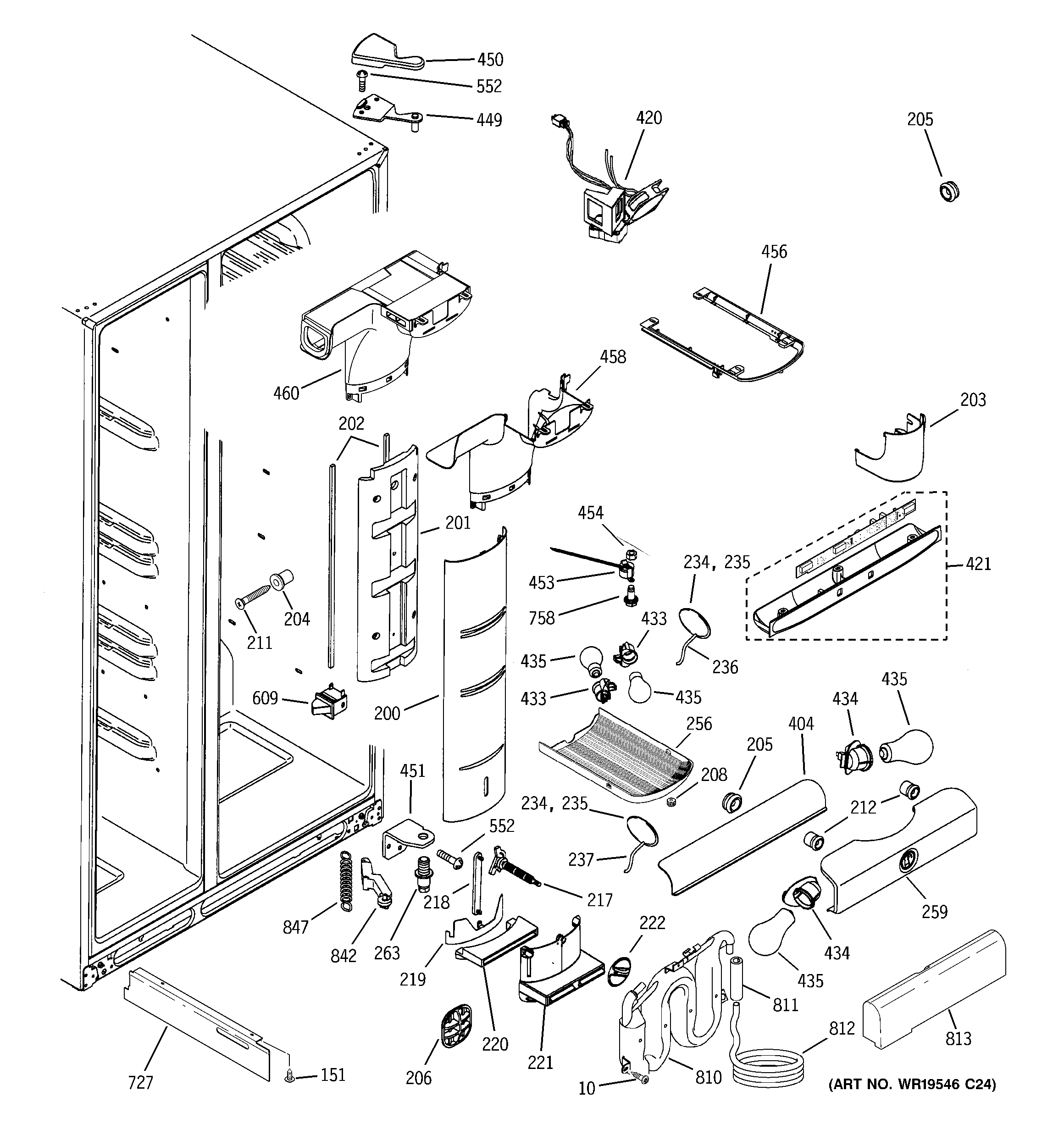 GE GCG21SISBFSS fresh food section diagram
