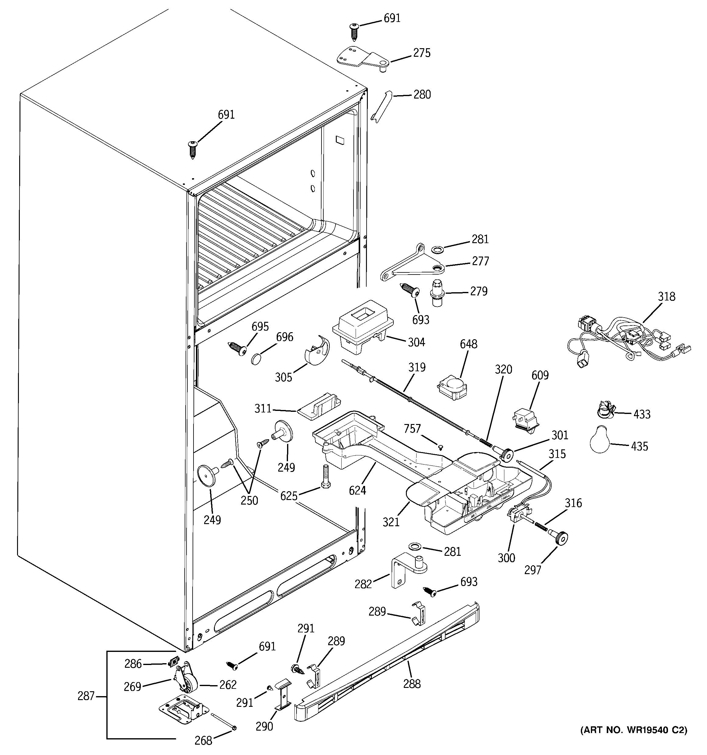GE 38489KBSMRSS fresh food section diagram