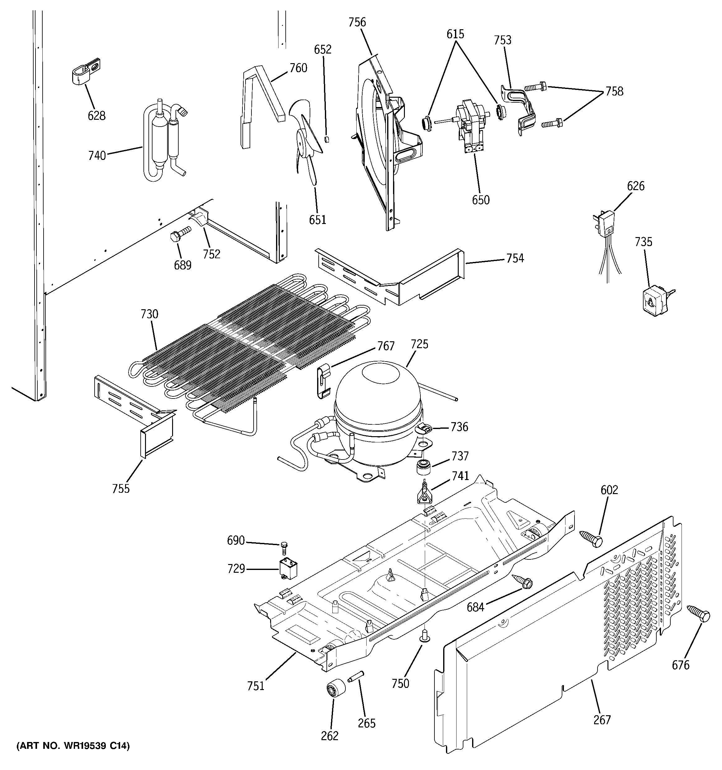 GE STS18ZCPRRWW unit parts diagram