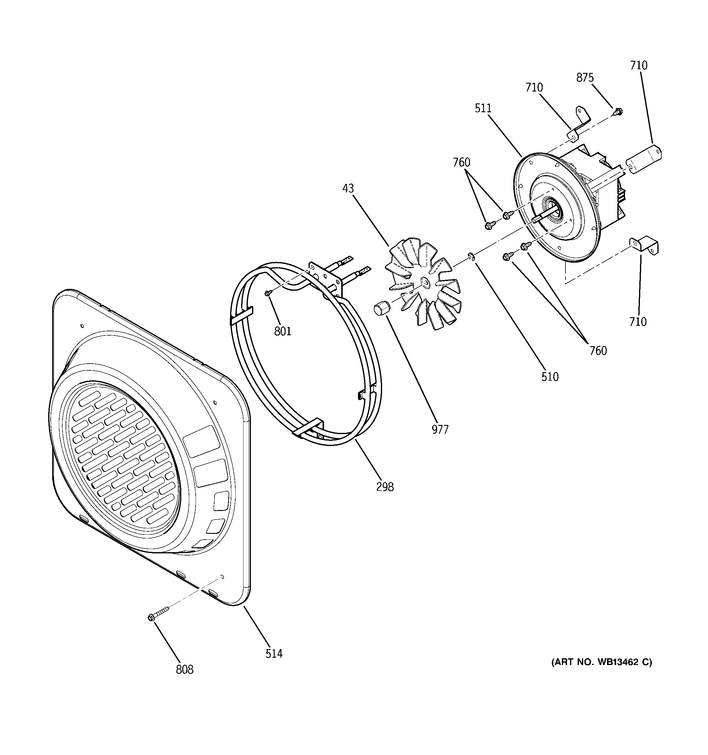 GE JT930SK2SS convection fan diagram