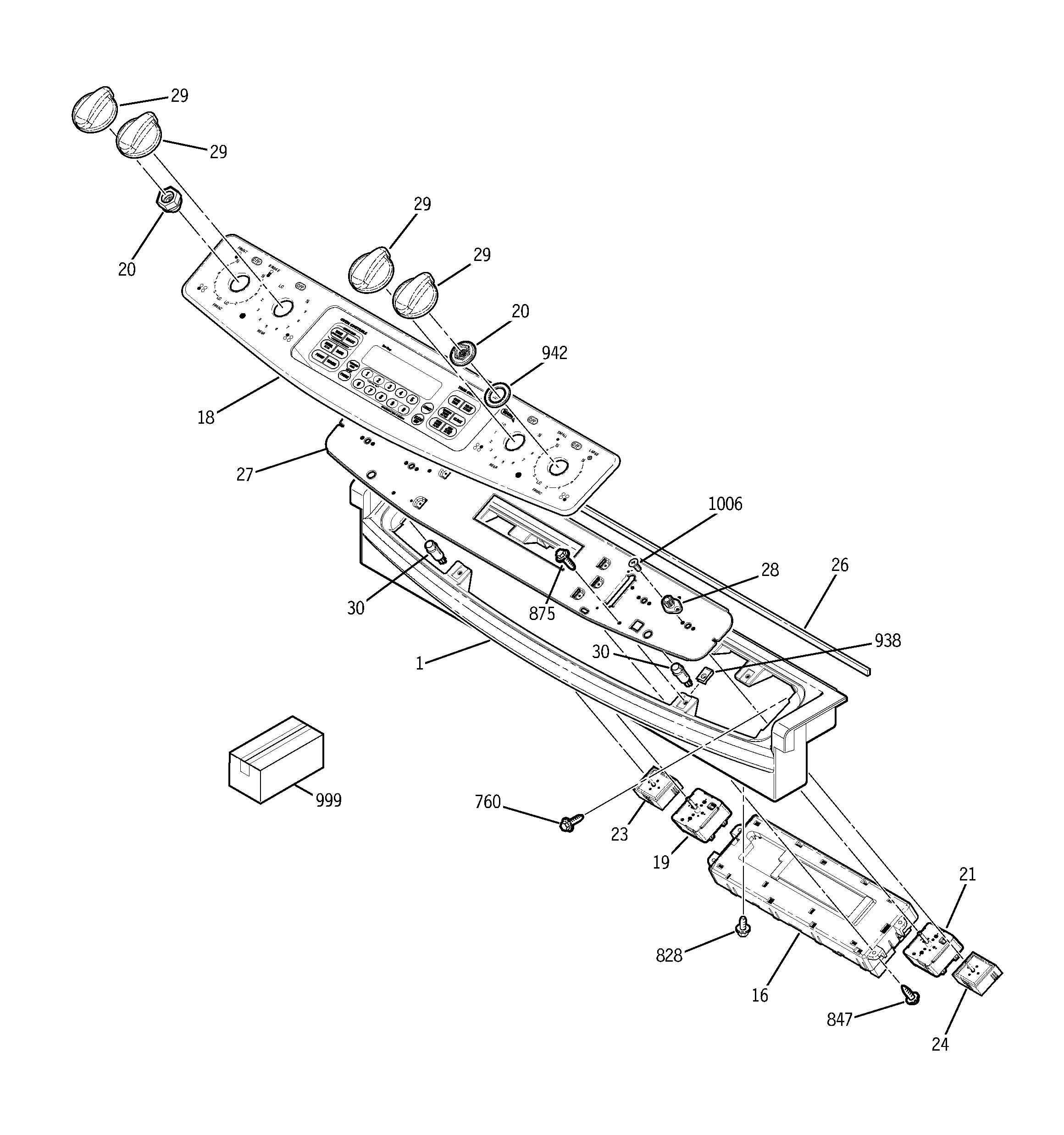 GE JCS968SK1SS control panel diagram