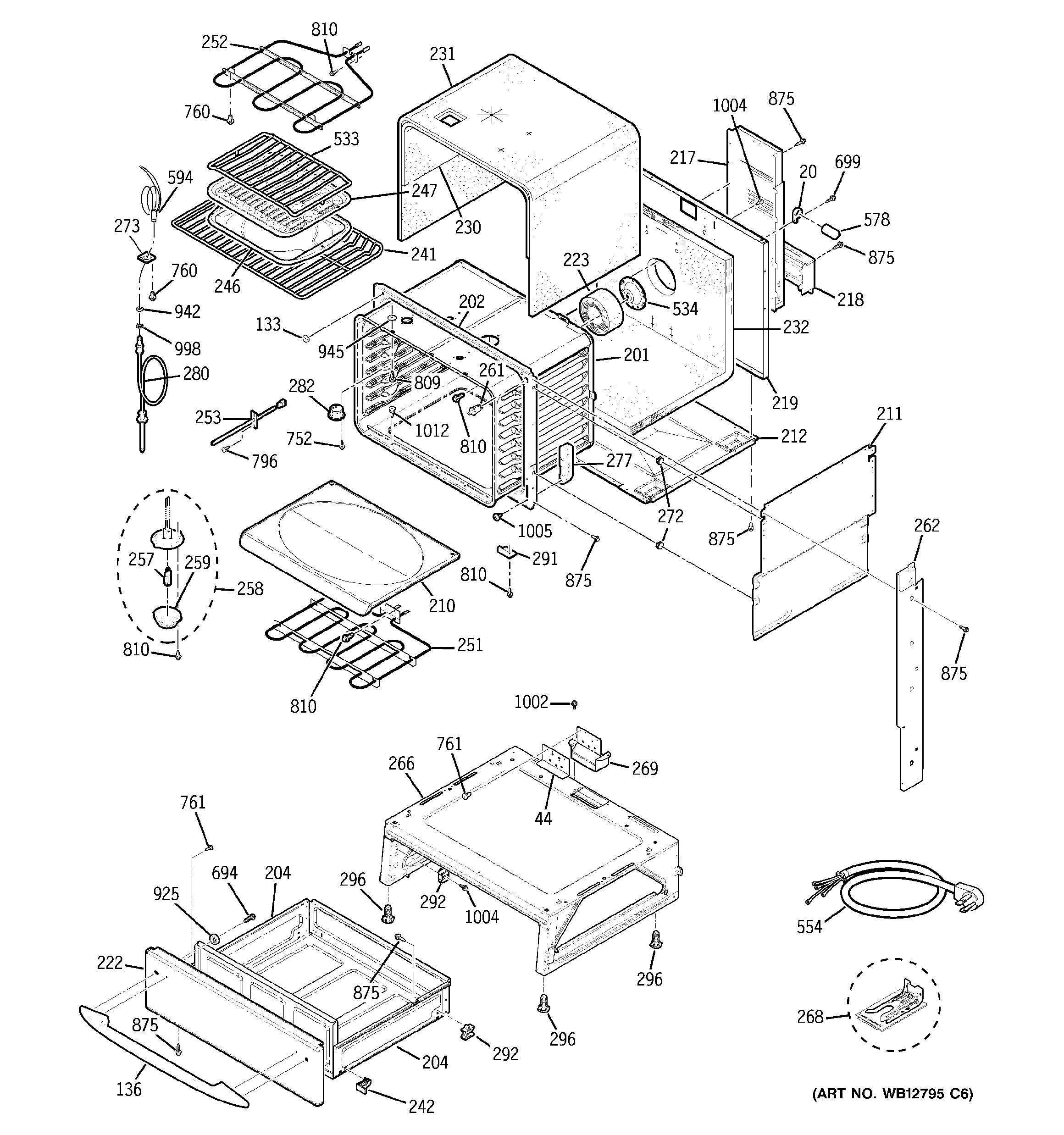 GE JCS968SK1SS body parts diagram