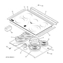 GE JS905BK1BB cooktop diagram