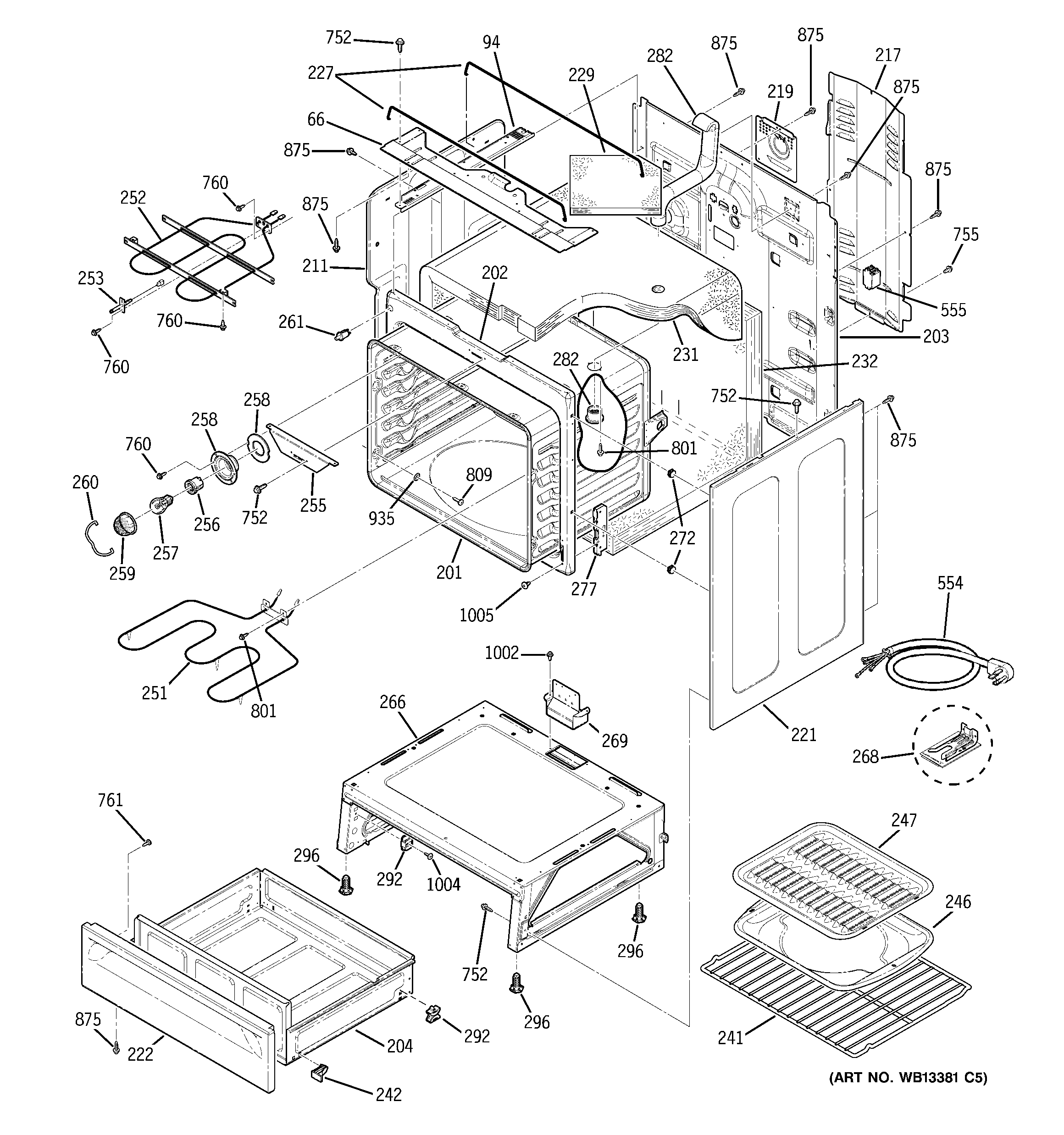 GE ECBP82WJ1WW body parts diagram