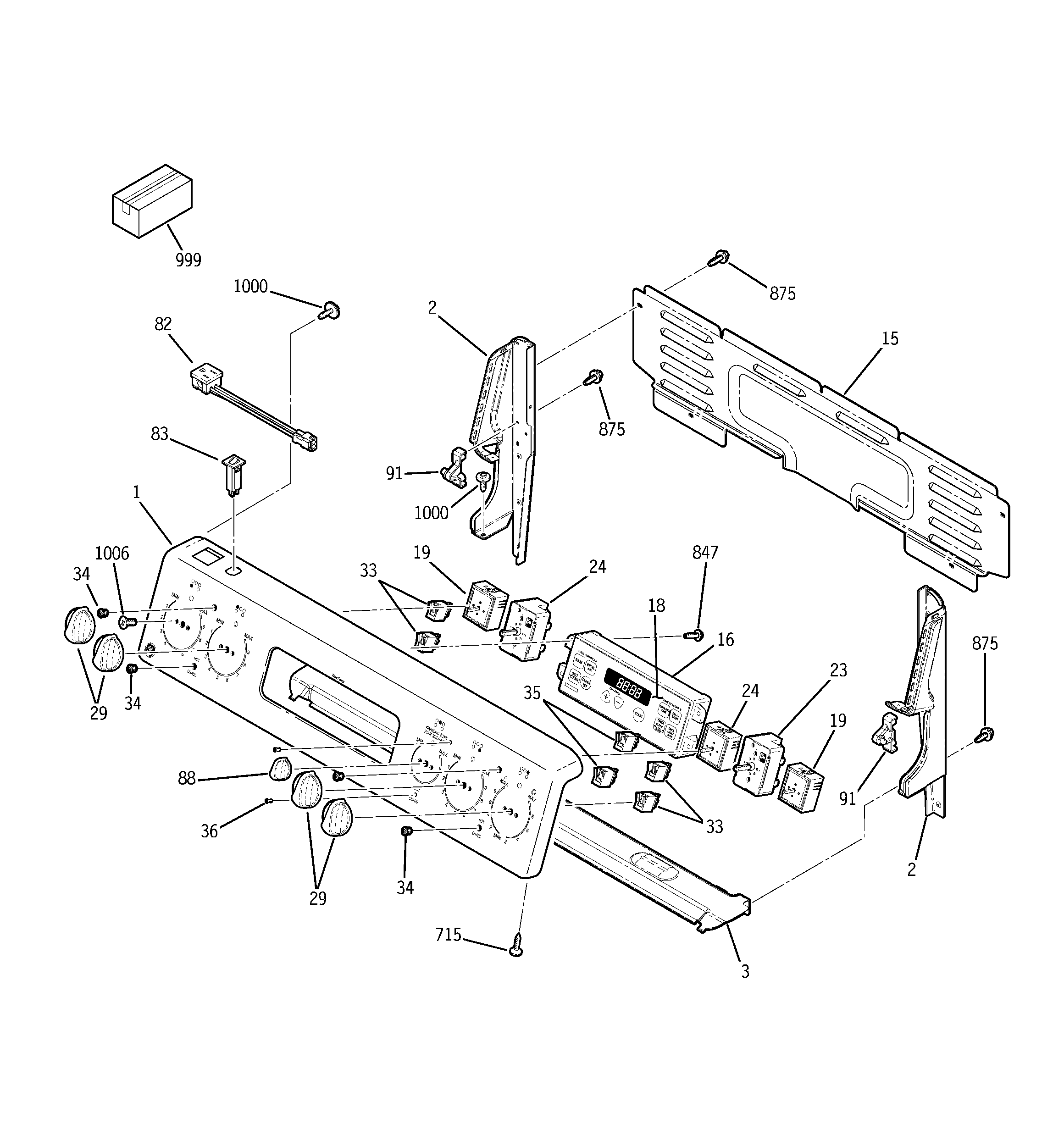 GE ECBP82WJ2WW control panel diagram