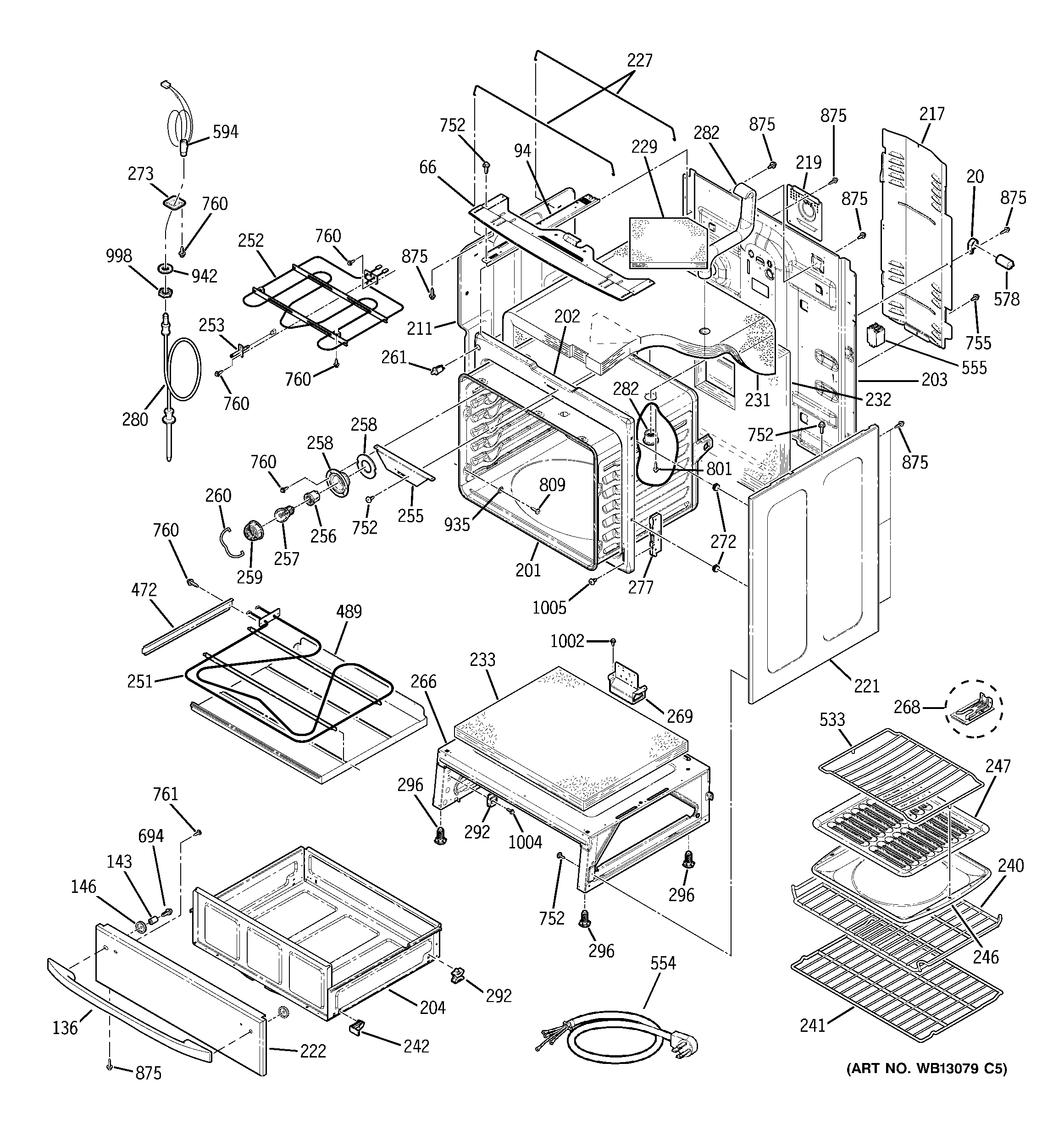GE JCB968BJ1BB body parts diagram
