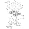 GE JCB968WJ3WW cooktop diagram