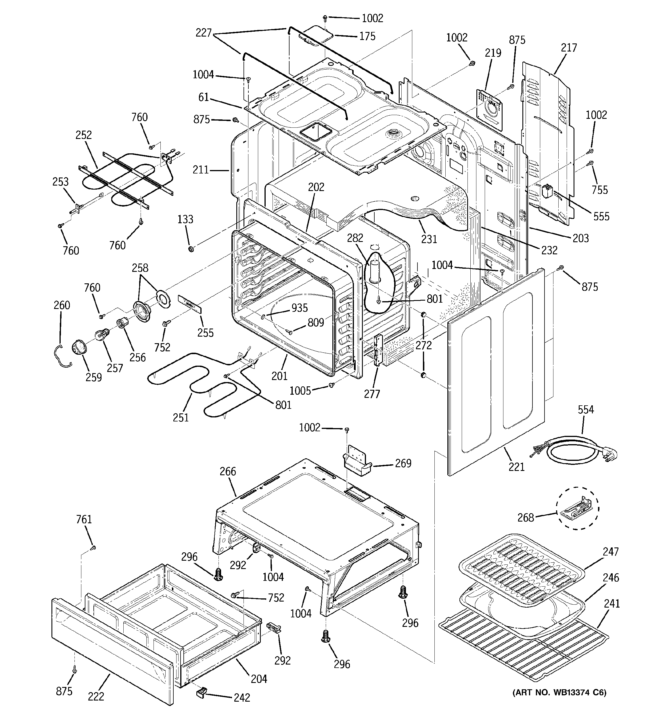 GE JCBP35CJ3CC body parts diagram