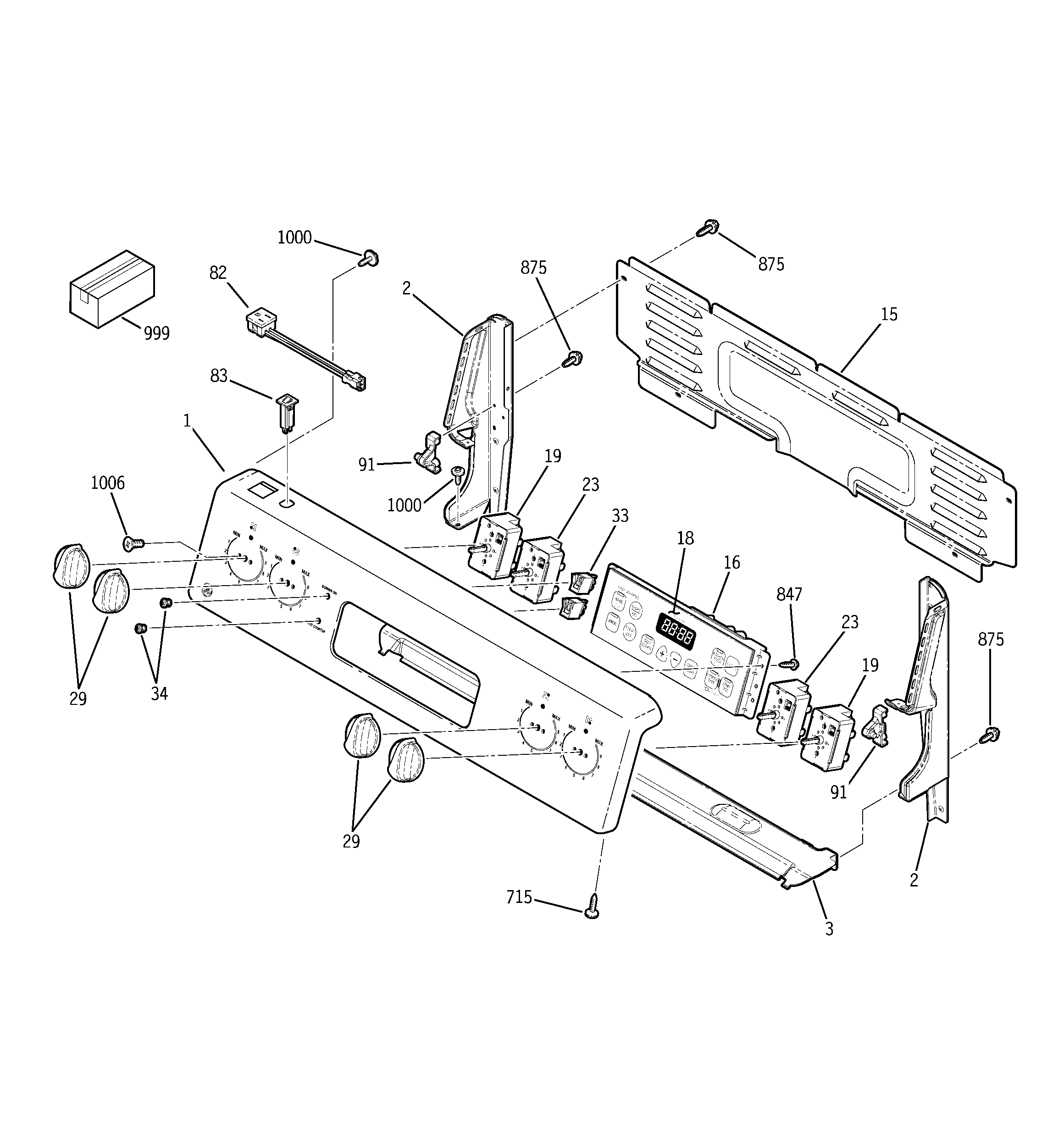 GE JCBP66WJ1WW control panel diagram
