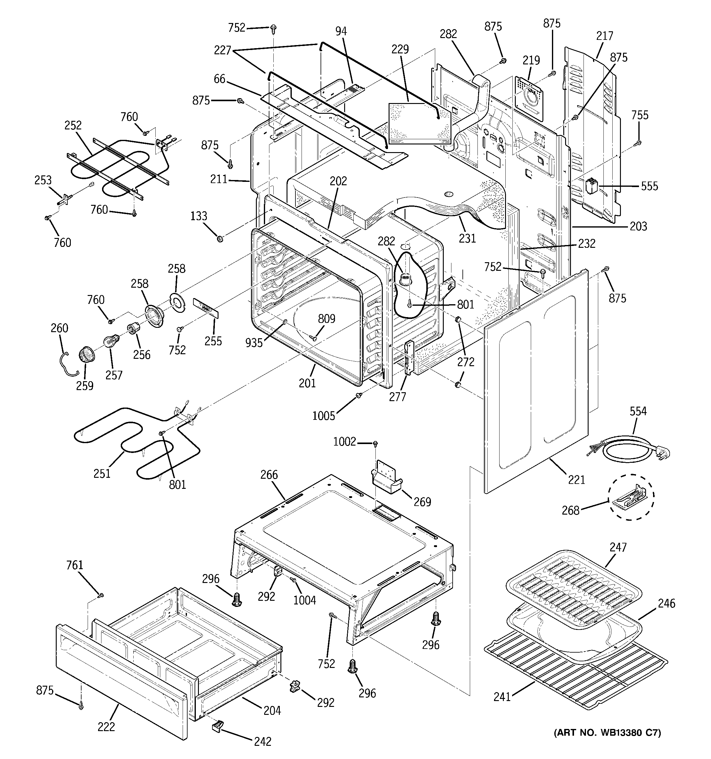 GE JCBP68HJ1WW body parts diagram