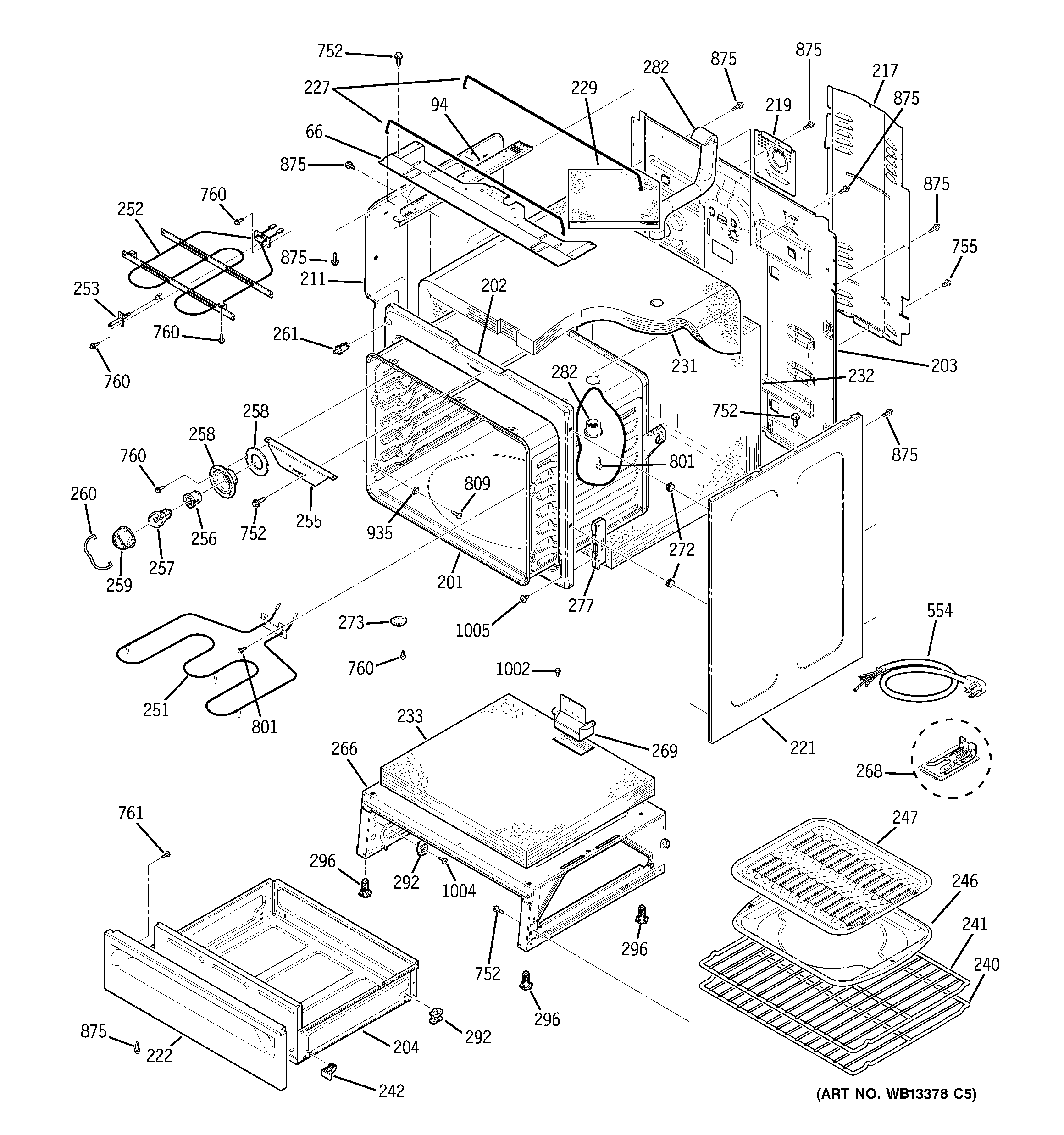 GE JCBP81WJ2WW body parts diagram