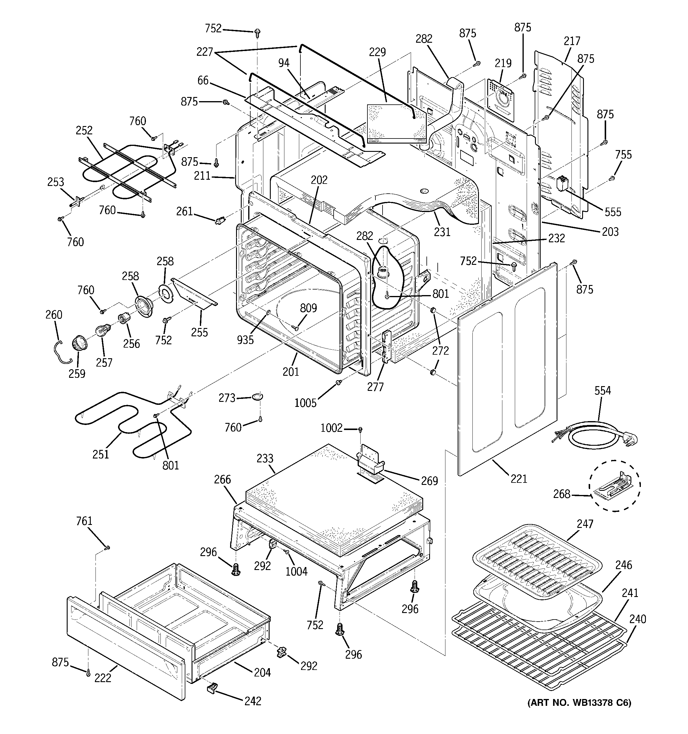 GE JCBP84BJ2BB body parts diagram