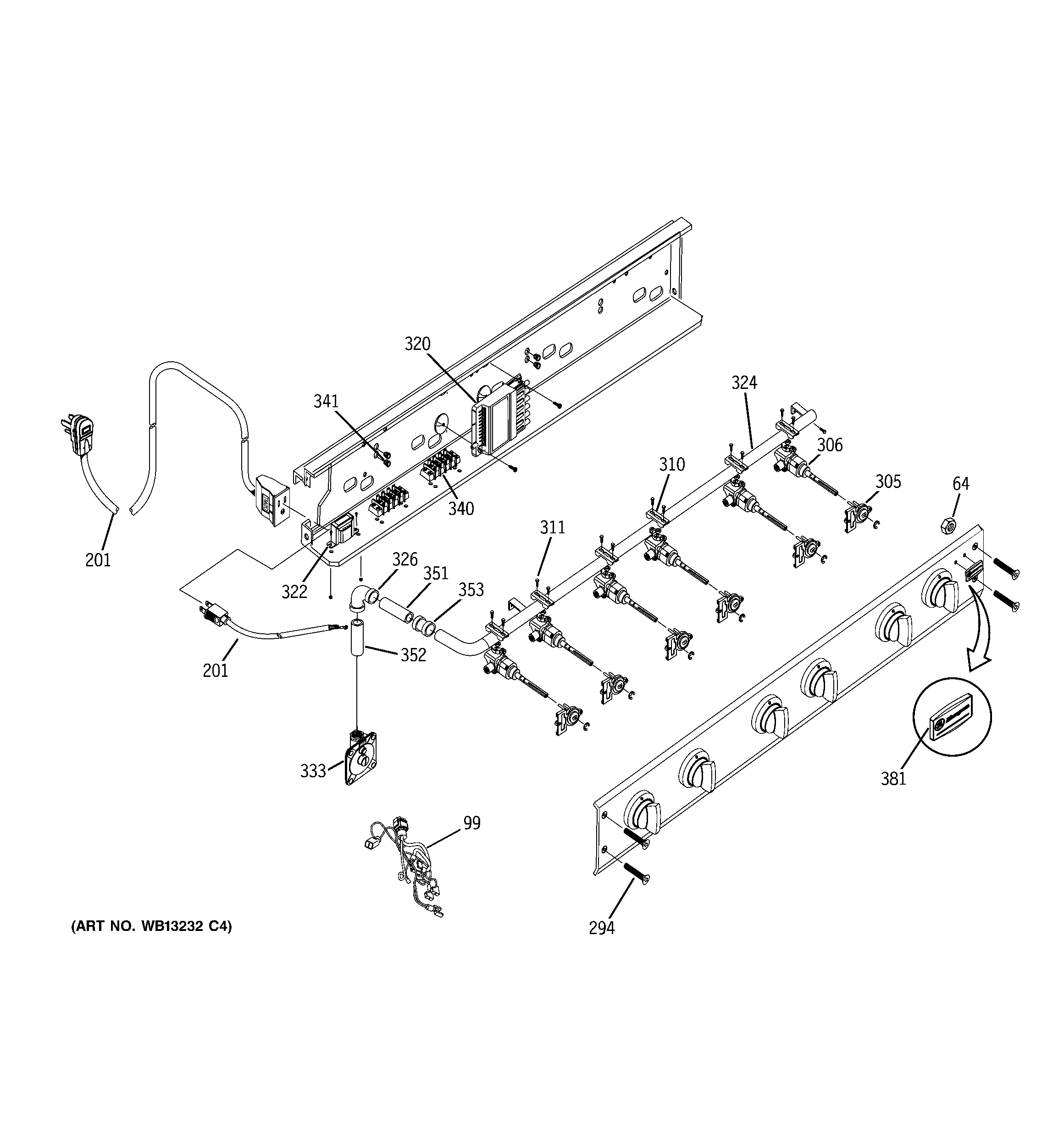 GE ZGU36L6H2SS manifold assembly diagram