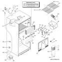 GE GTS18KHPLRBB freezer section diagram