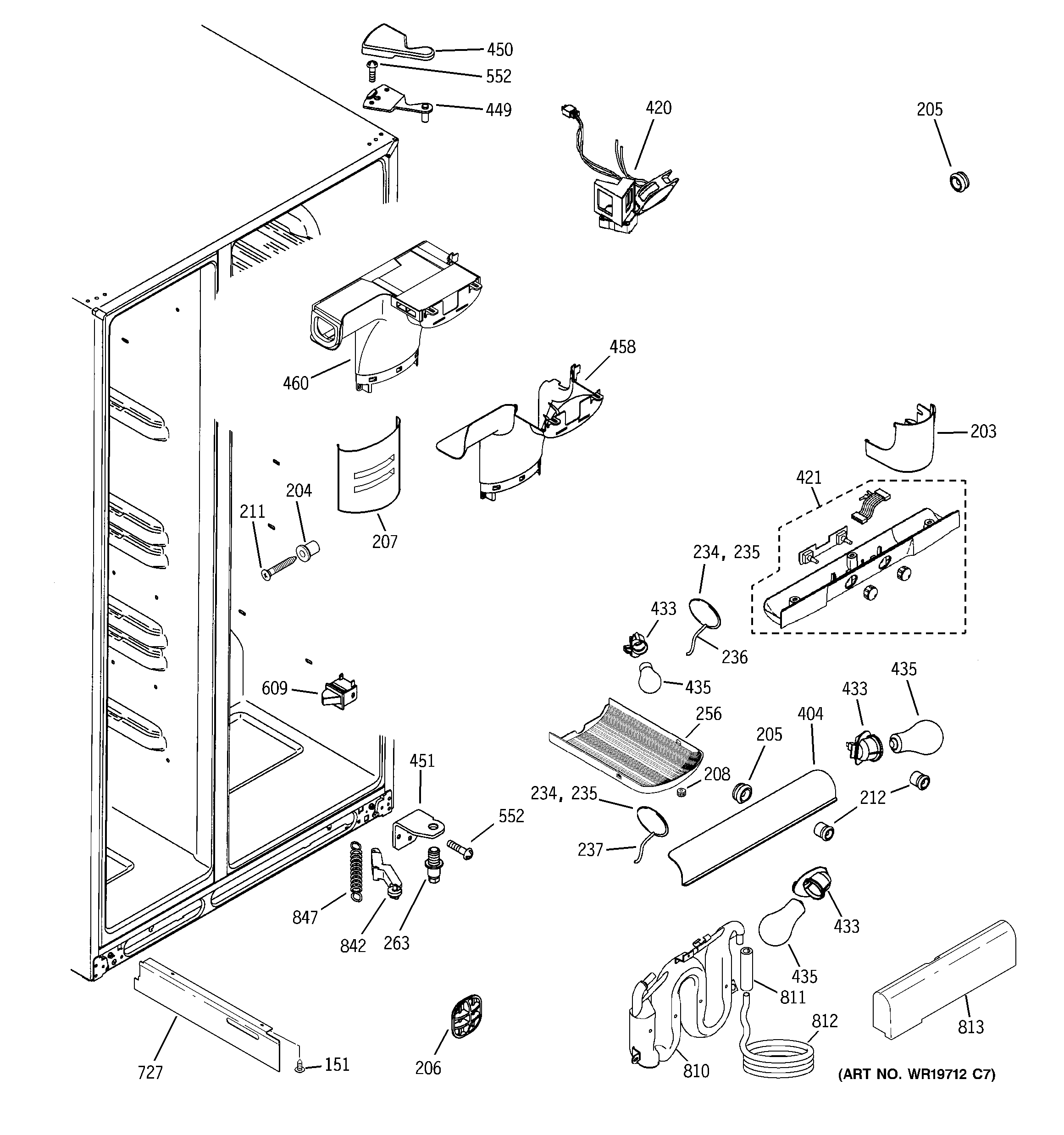 GE GCG23YESBFWW fresh food section diagram