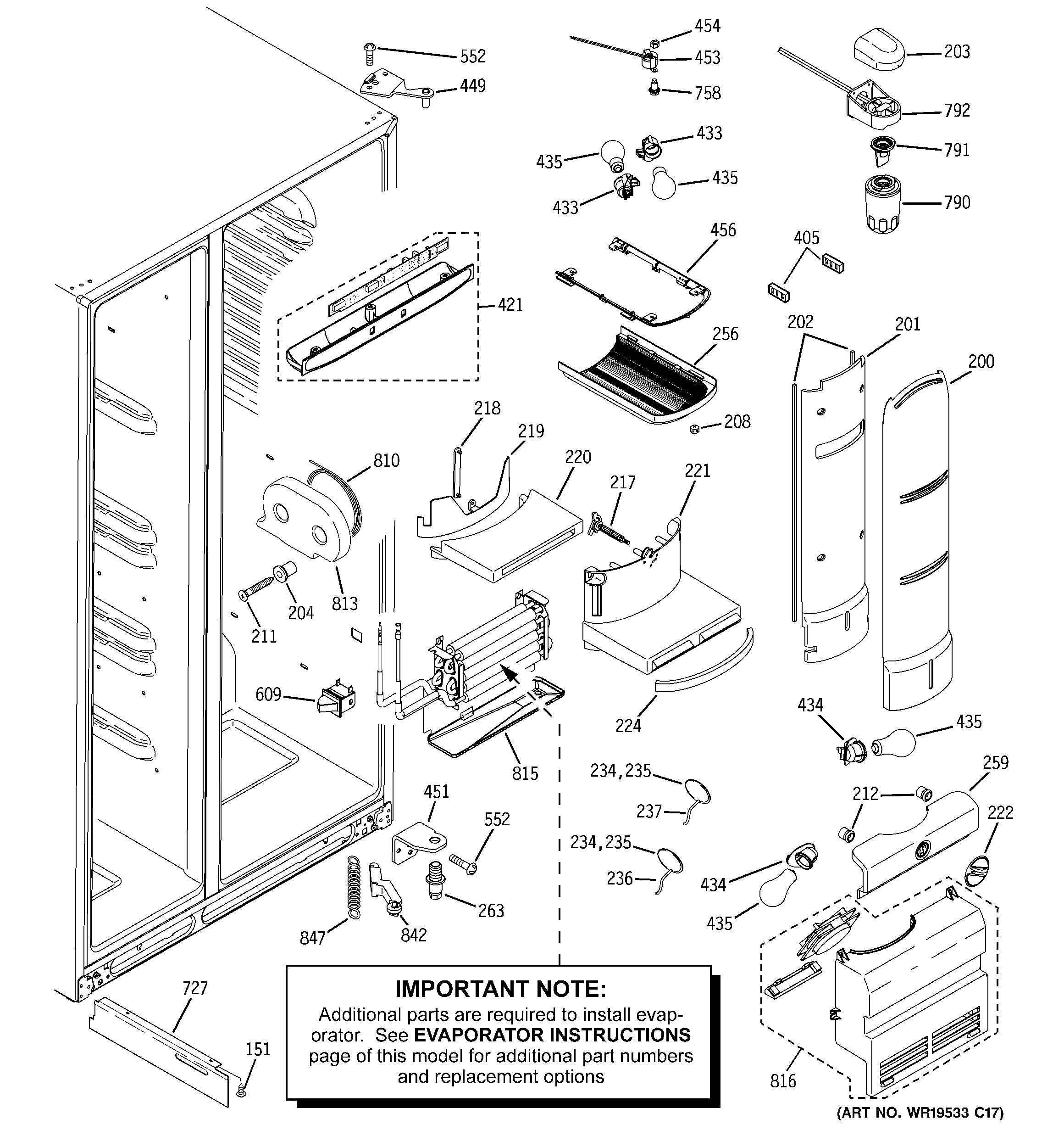 GE PJG25PGTAFSV fresh food section diagram